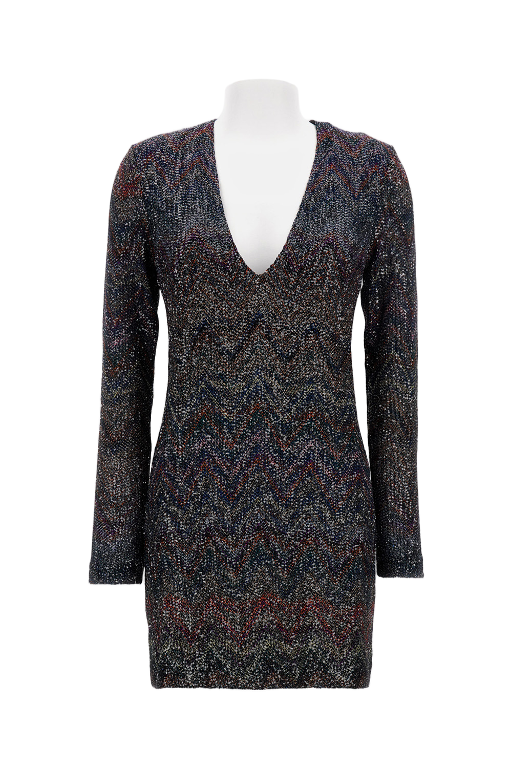 V-Neck Sequined Short Dress
