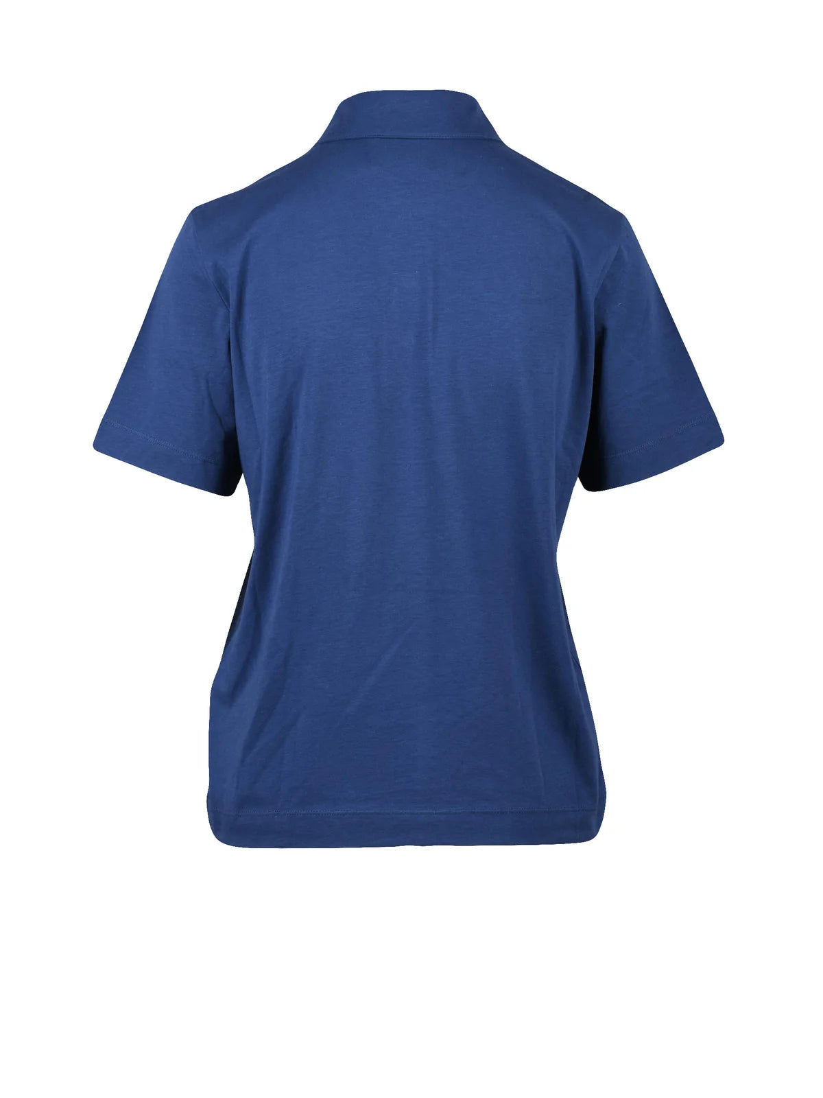 Blue Cotton Elastane Stretch Polo Shirt