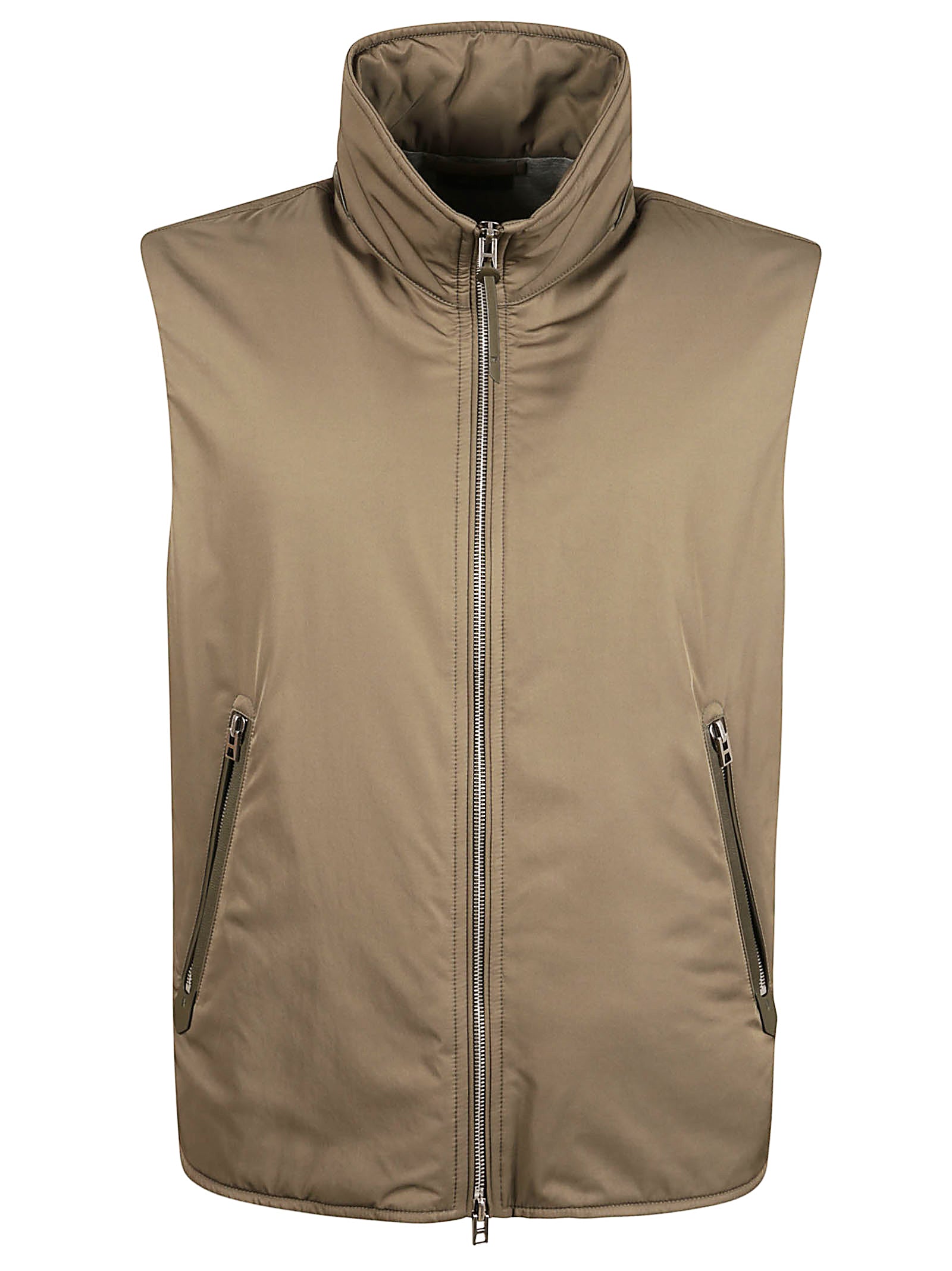 Sleeveless High Collar Jacket