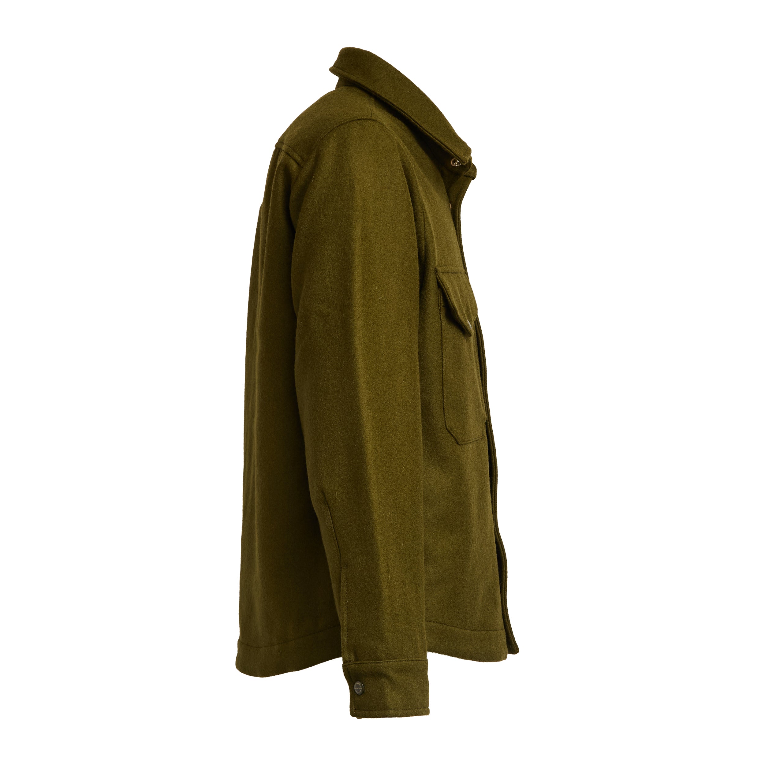 Military Green Wool Heavy Shirt