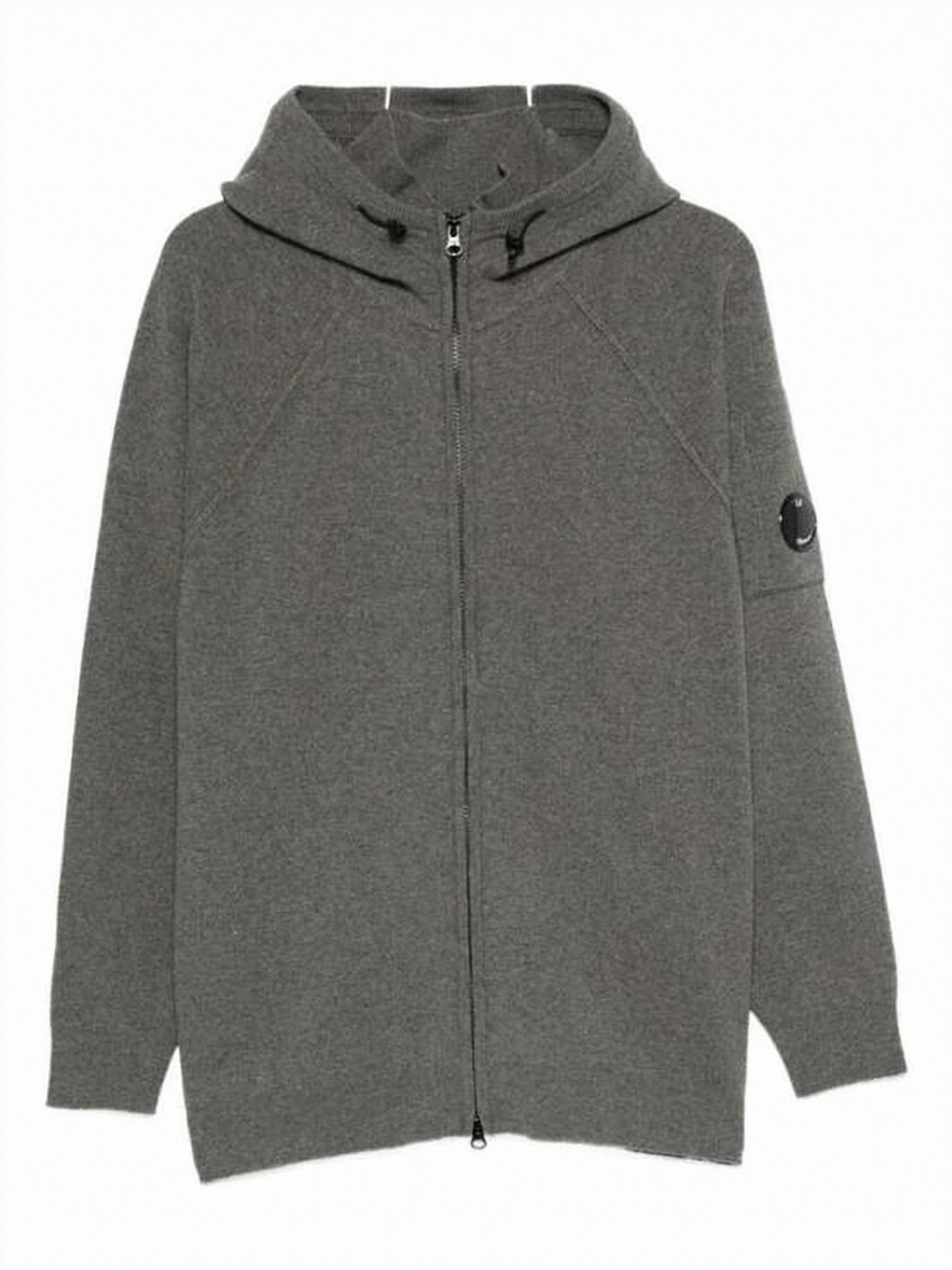 Full-Zip Hooded Sweater in Soft Wool Blend