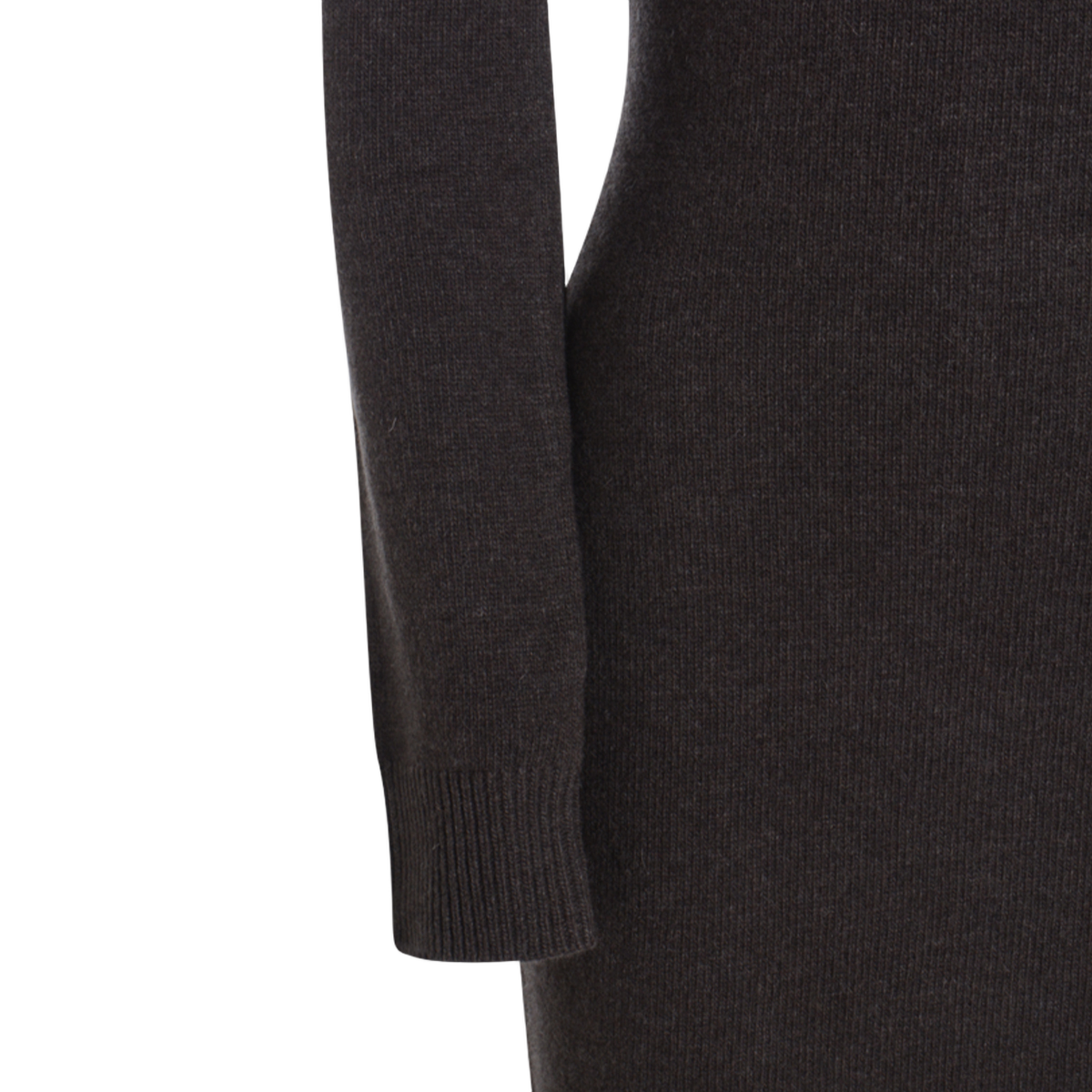 Knee-Length Fitted Dress with Ribbed Texture