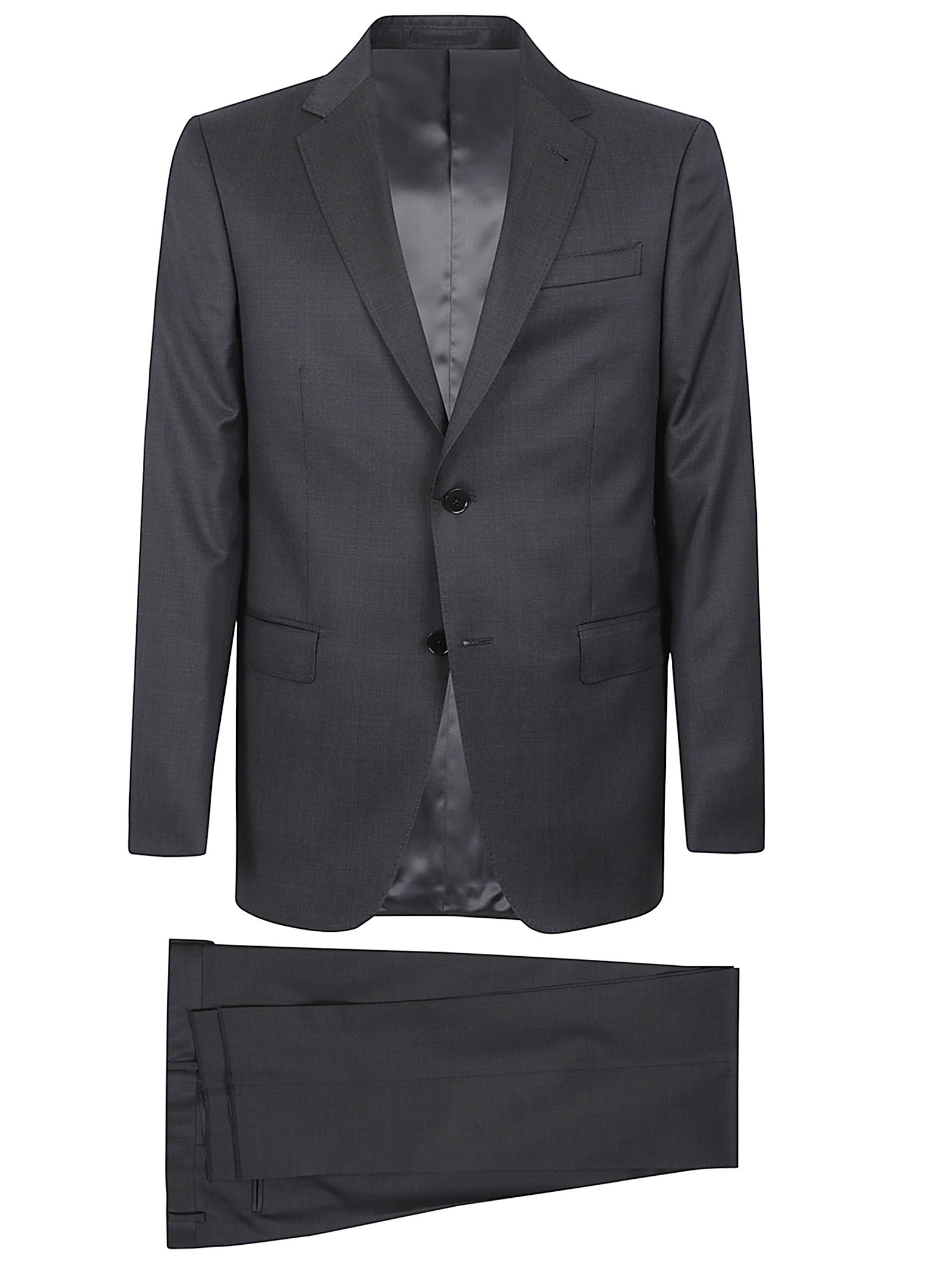 Tailored Black Two-Piece Suit with Notched Lapel