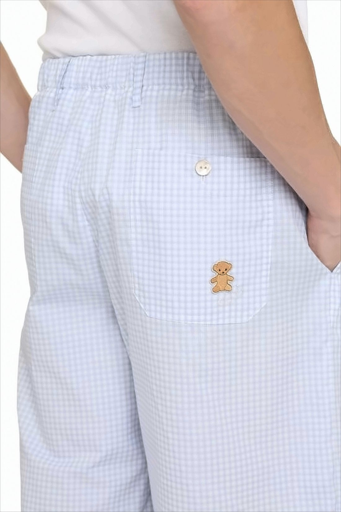 Light Blue Gingham Check Shorts