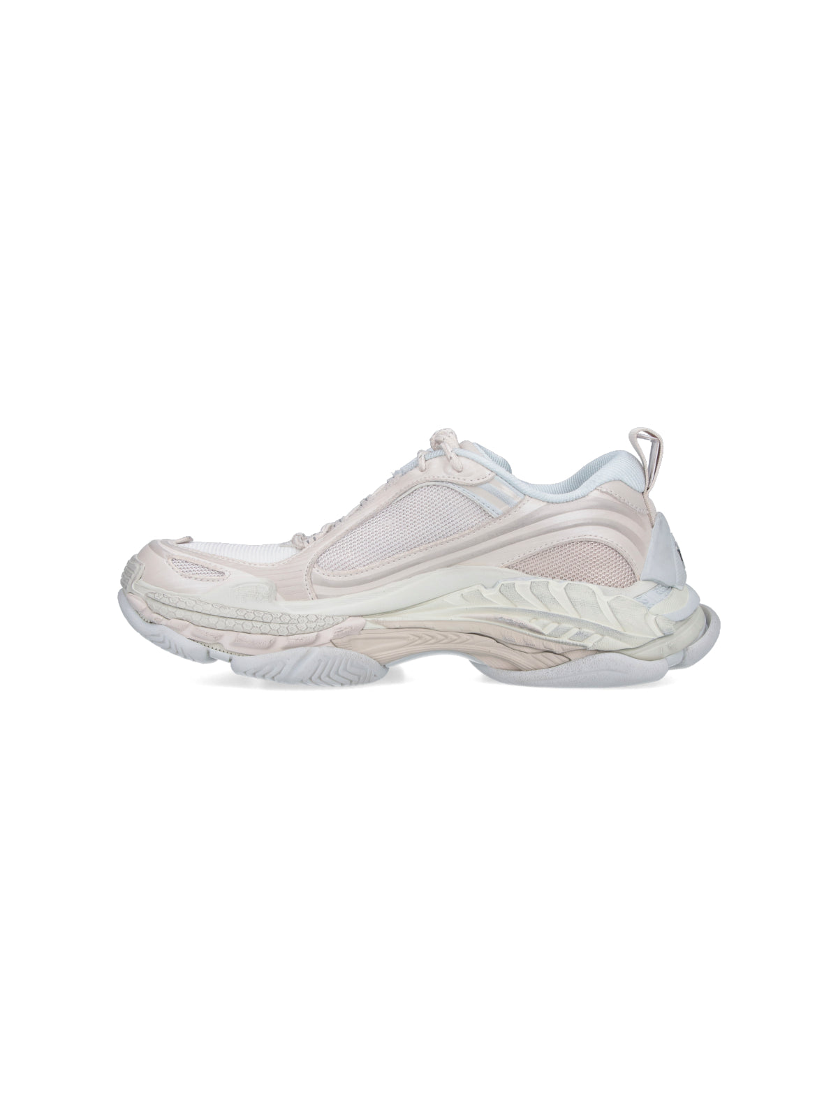 White Layered Chunky Sole Panel Sneakers