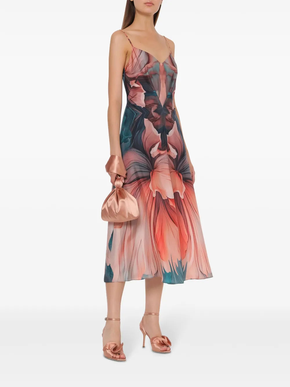 Refined Flowing Dress with Draping
