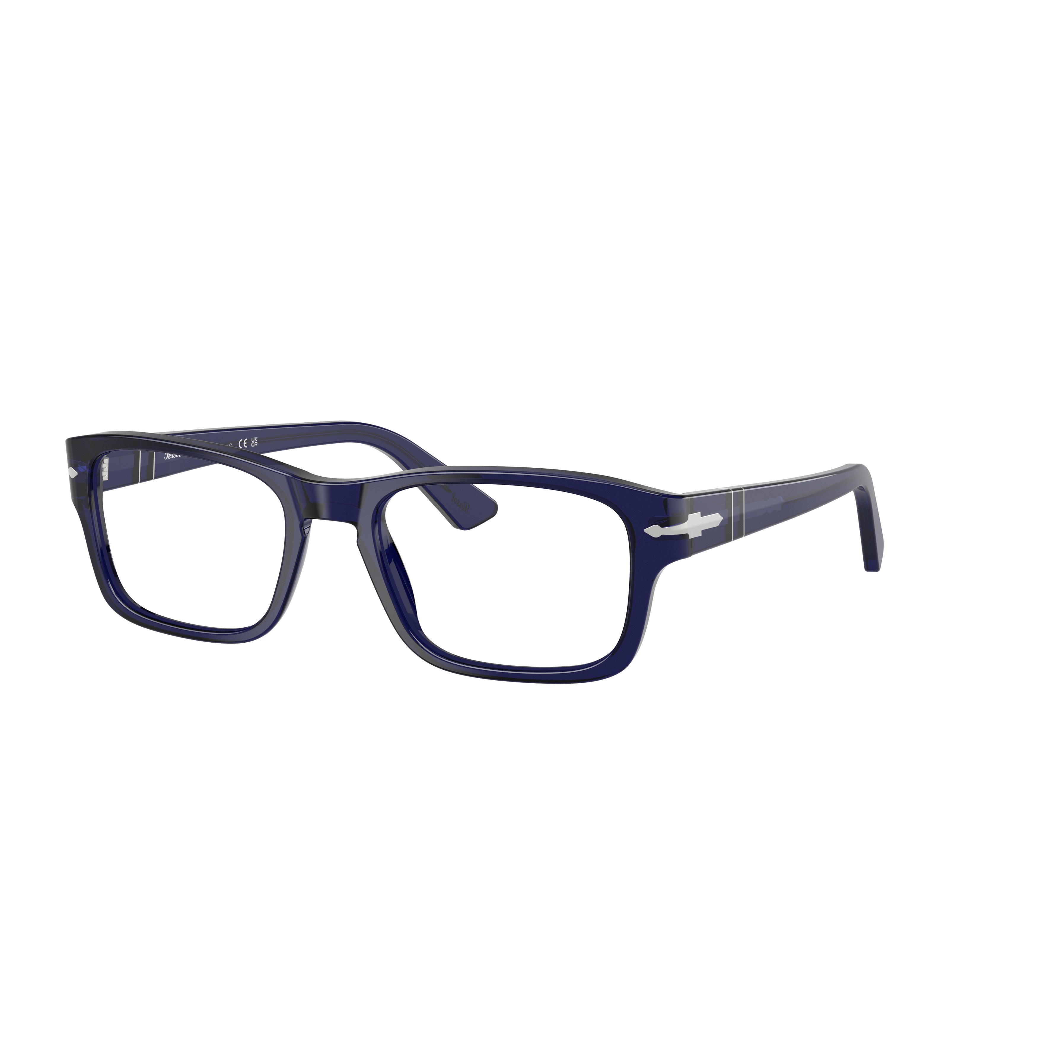 0po3364v Rectangular Acetate Eyeglasses with Silver Accents