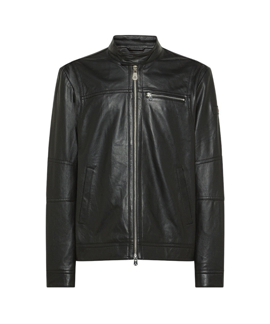 Short Slim-Fit Biker Jacket In Soft Leather
