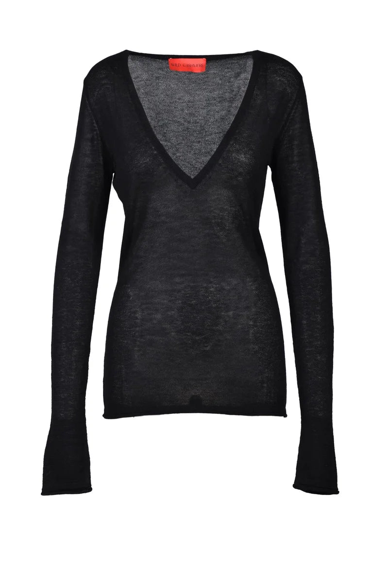 Silk and Cashmere Sweater - Black