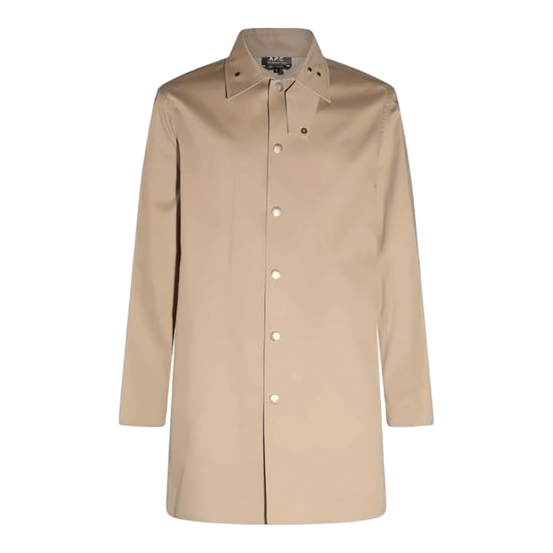 Mid-Length Cotton A.P.C. Coat with Classic Collar