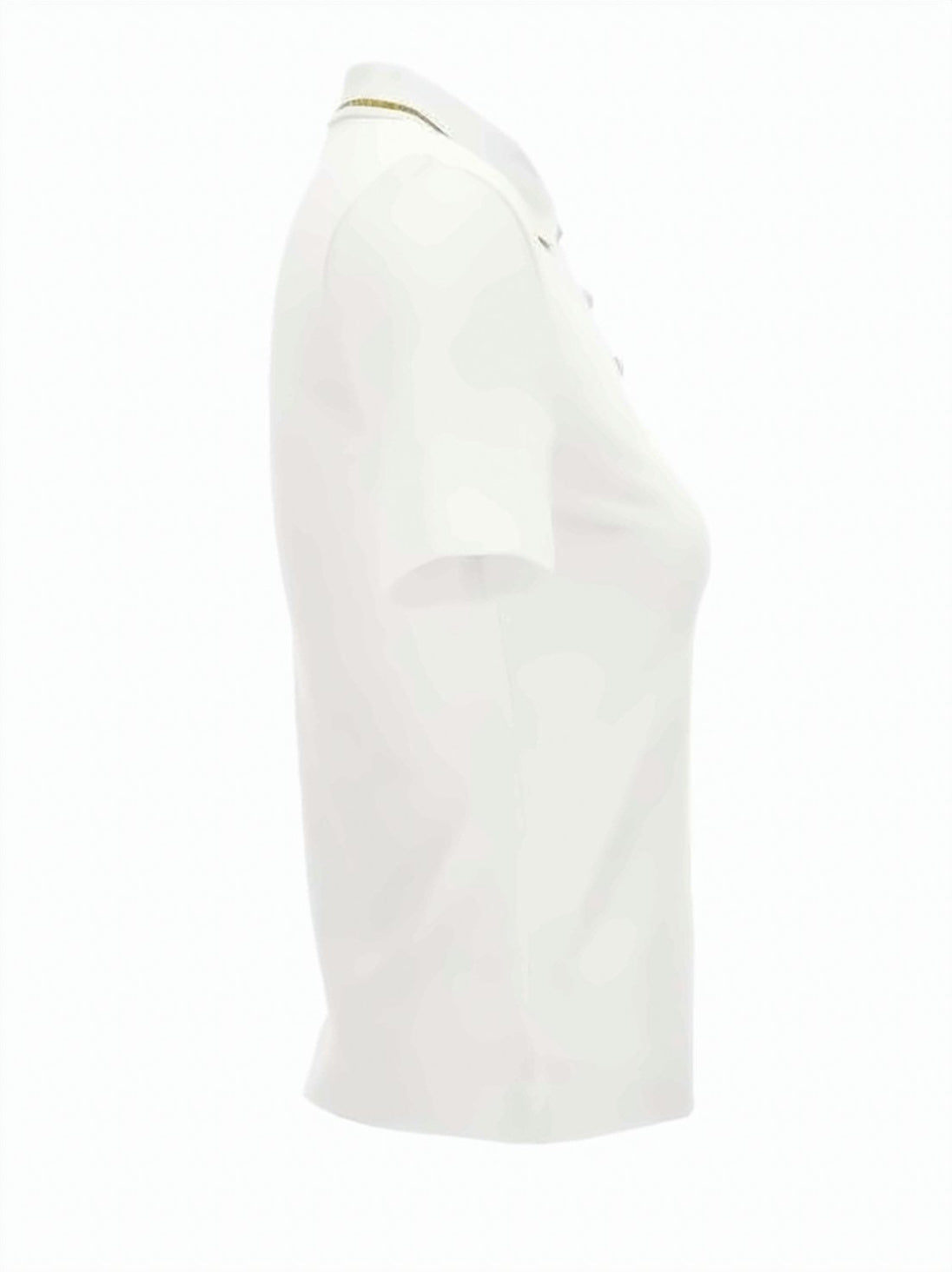 Short-Sleeved Polo Shirt with Gold Trim