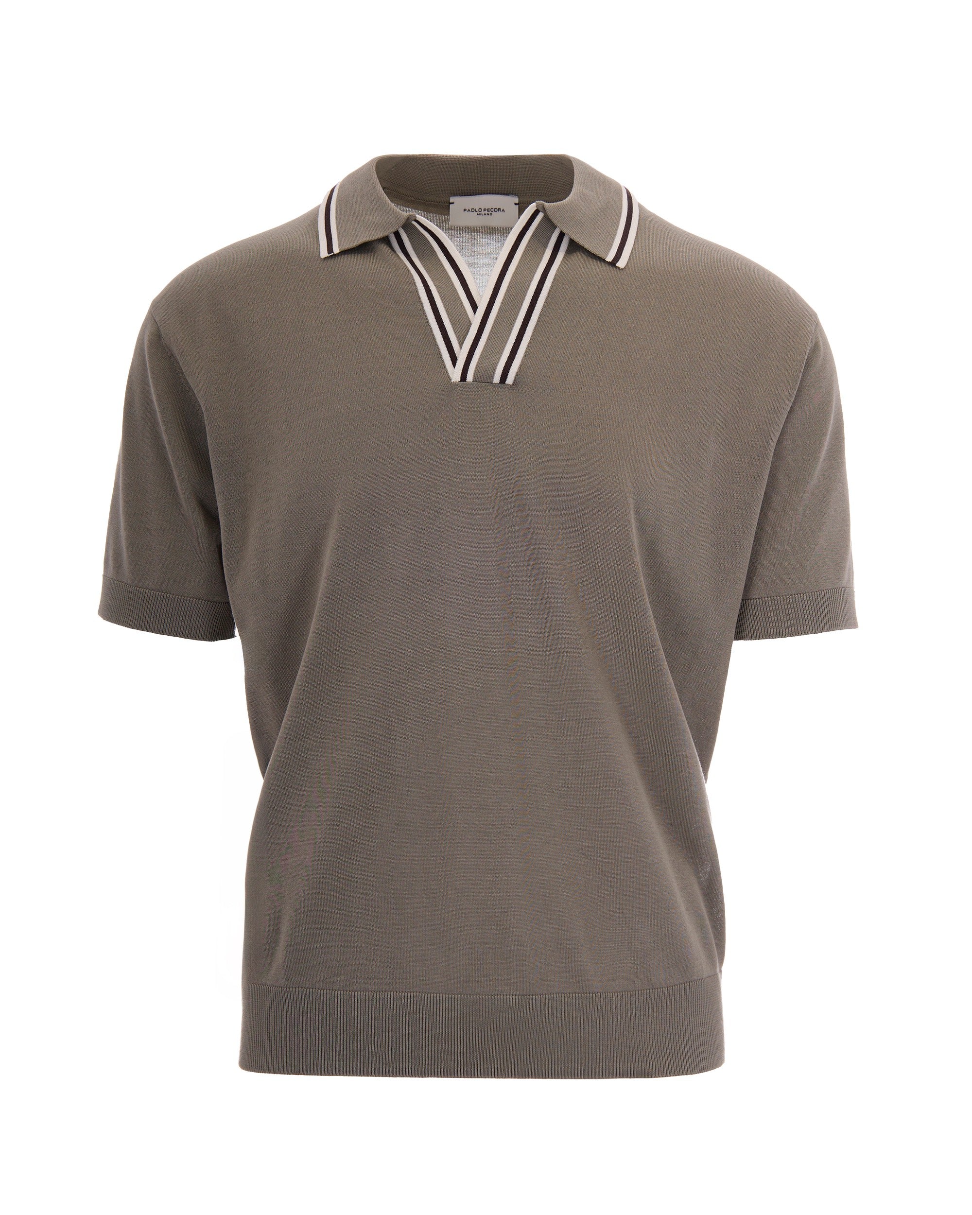 Paolo Pecora Green Silk Polo