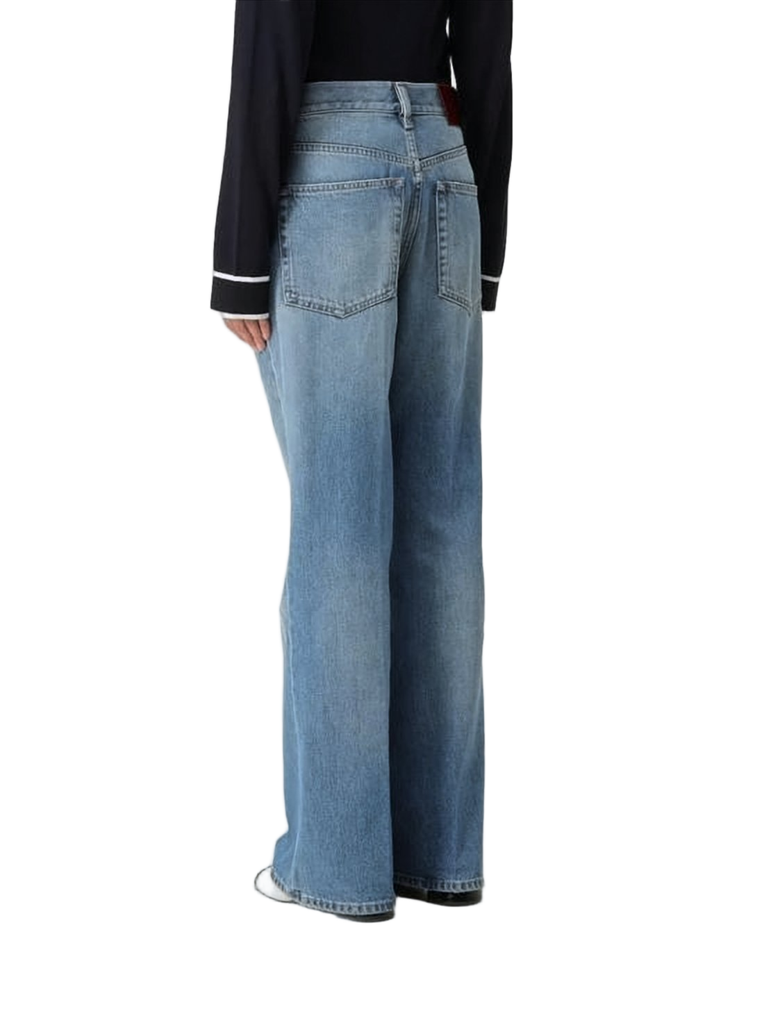 Straight-Leg Denim Pants with Mid-Rise Waist