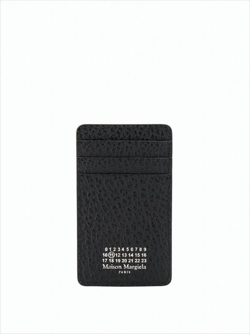 Textured Calf Leather Cardholder With Numeric Logo