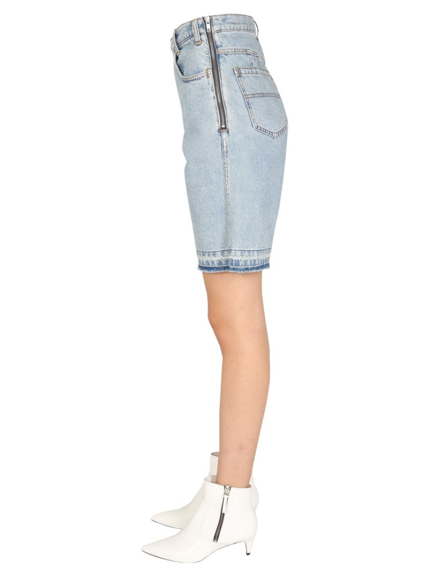 Light Wash Denim Bermuda Shorts
