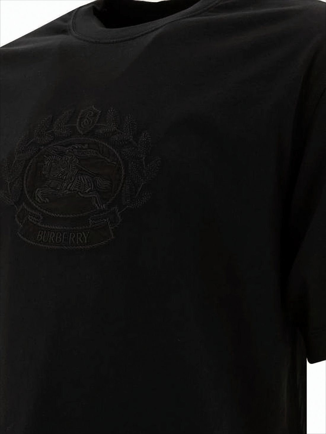 Tonal Emblem Black Cotton T-Shirt