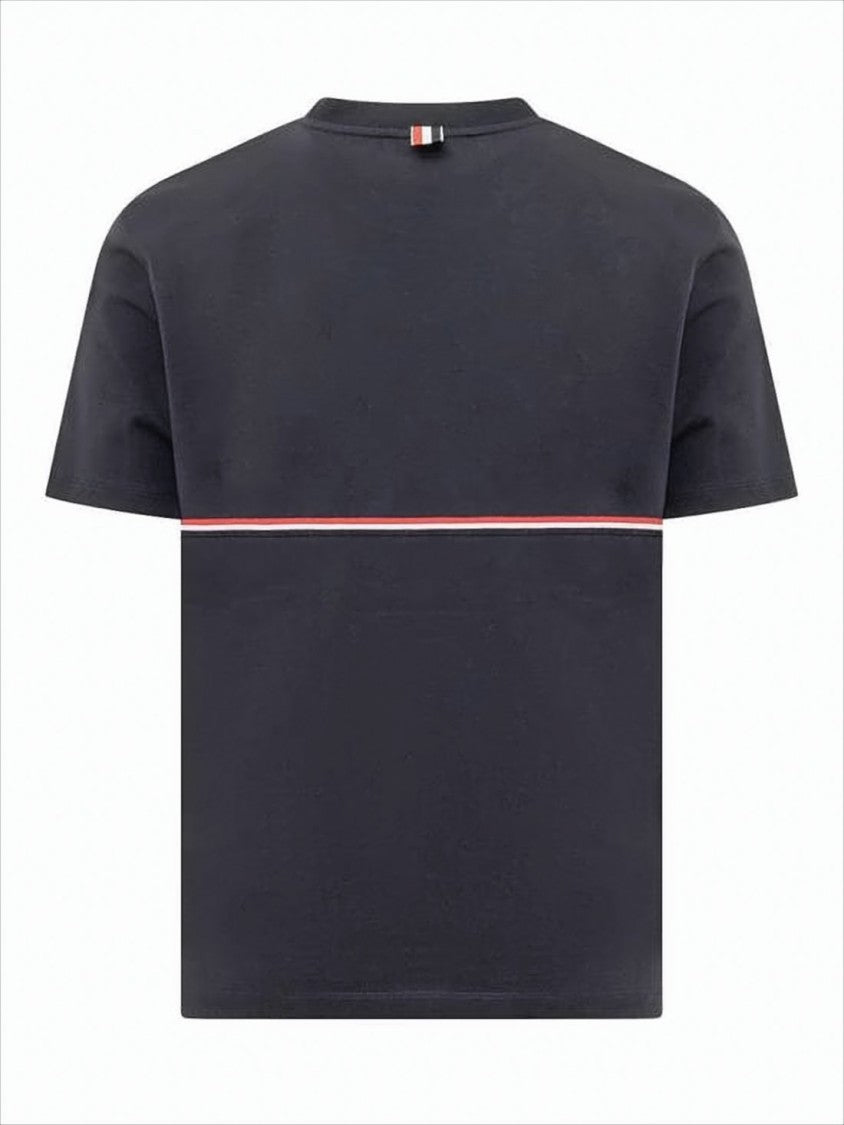 Short-Sleeved T-Shirt with Horizontal Stripe Detail