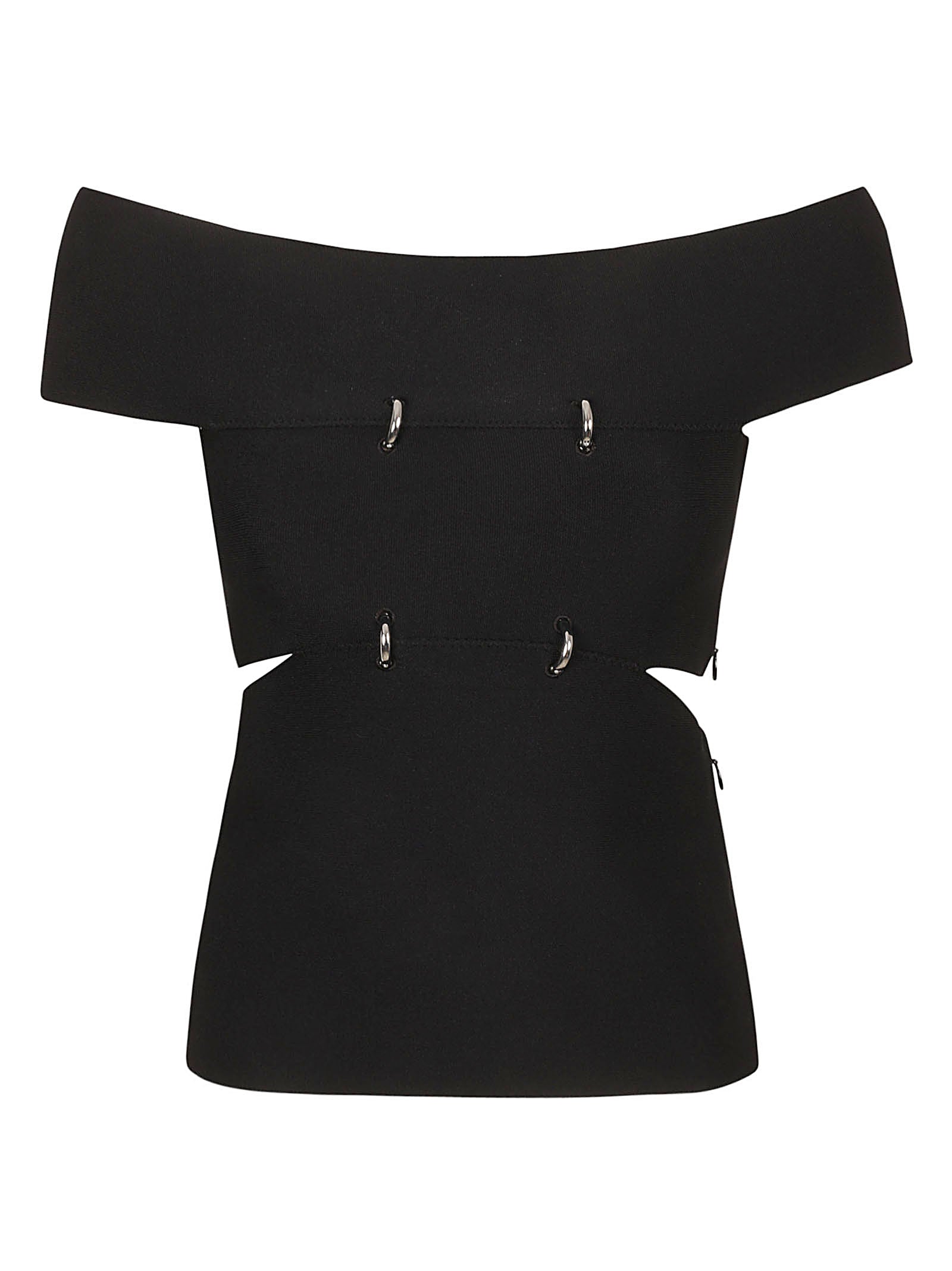 Fitted Black Top With Design