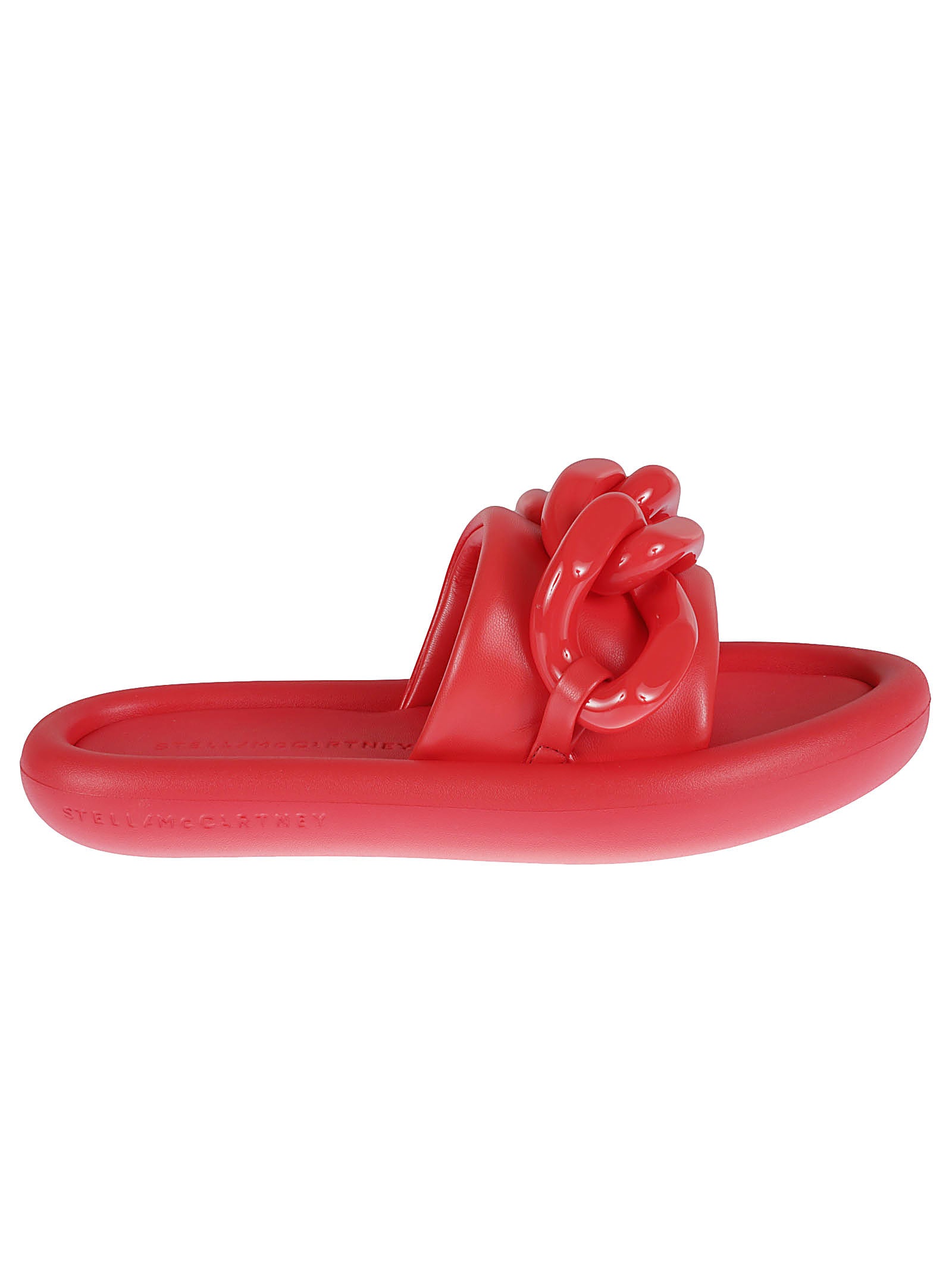 Glossy Sandals with Chunky Chain Detail