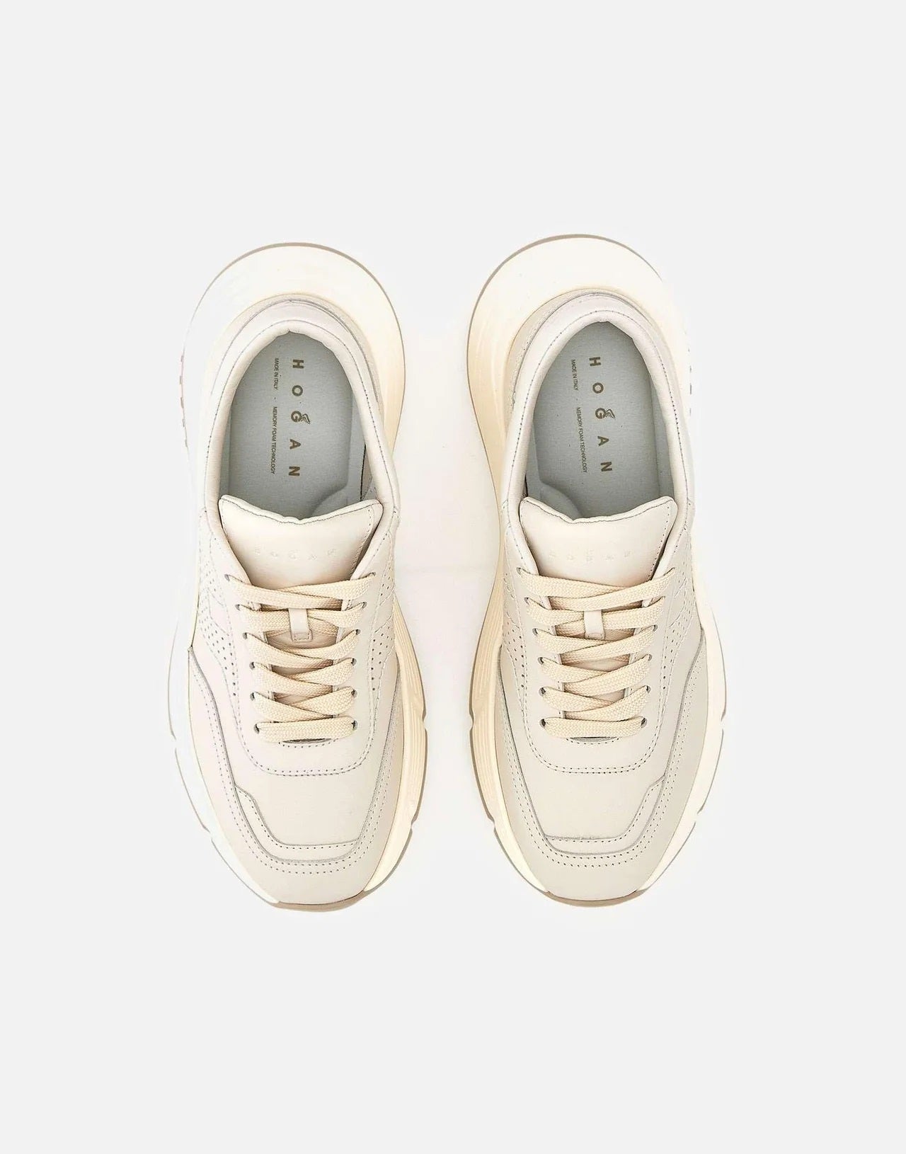 Perforated Creamy Beige Sneakers