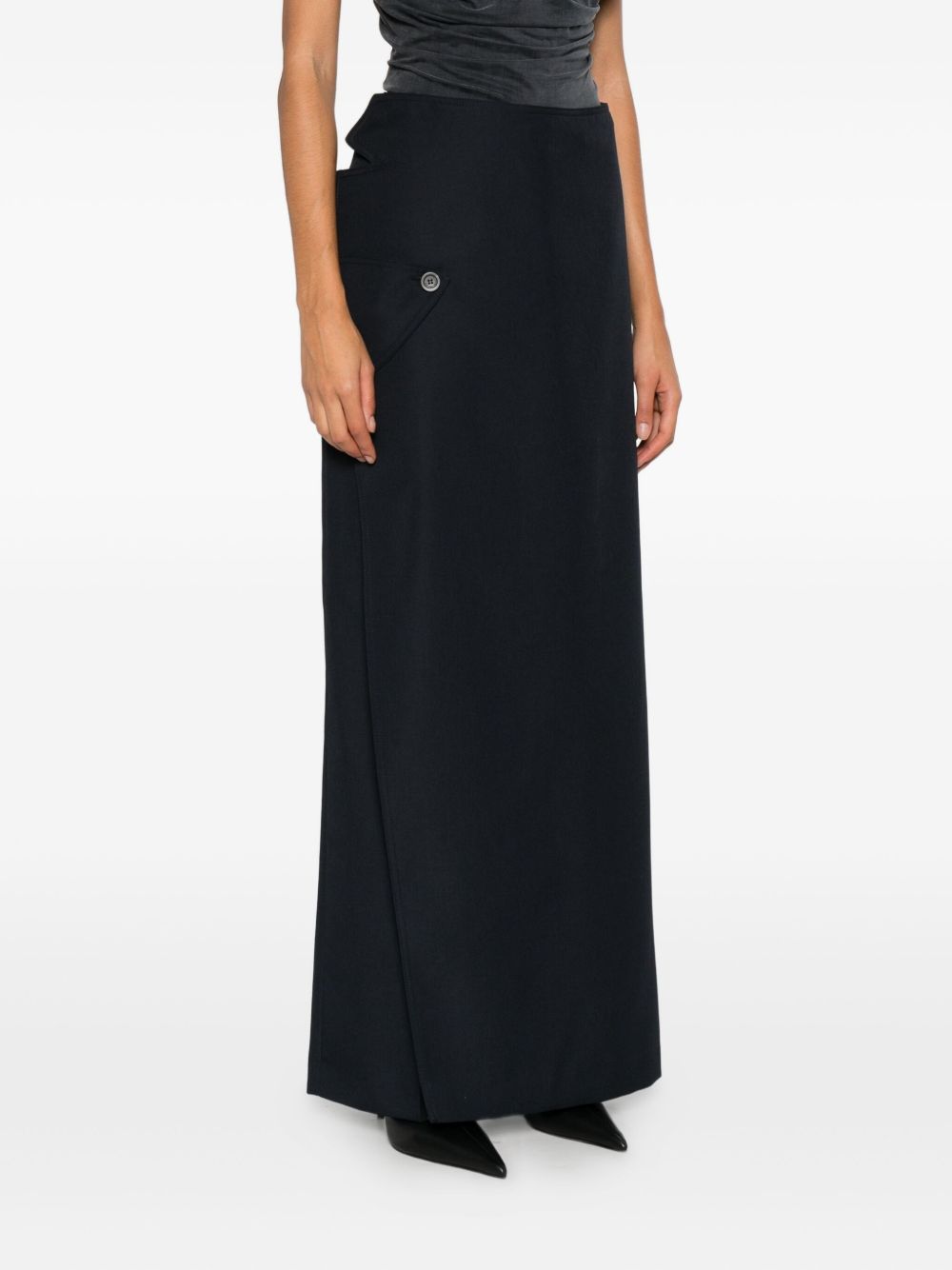 Wrap Design Maxi Skirt