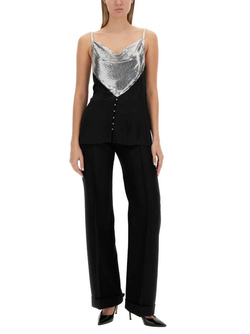Slim-Fit Top With Metallic Inserts