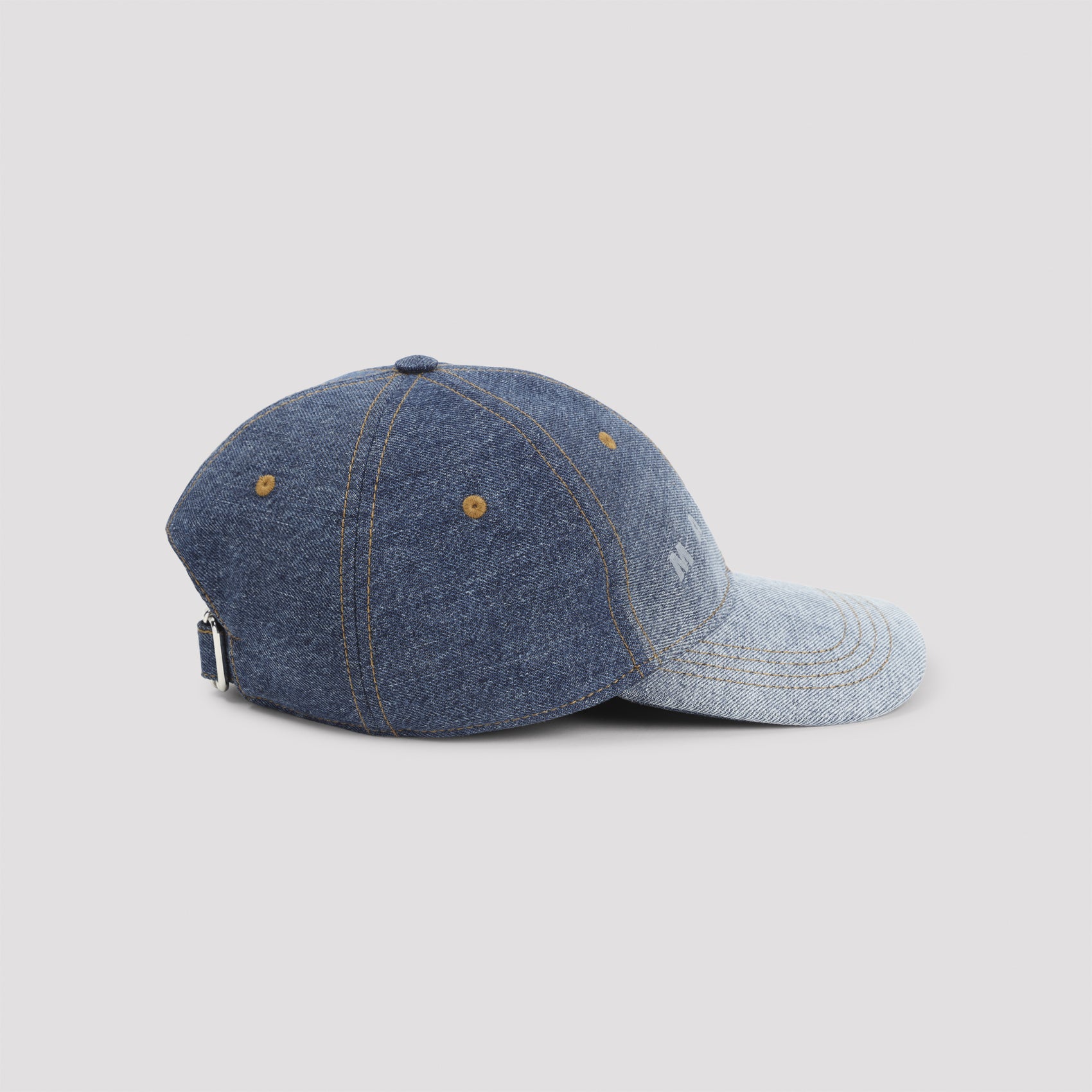 Gradient Blue Denim Baseball Cap with Embroidered Detailing