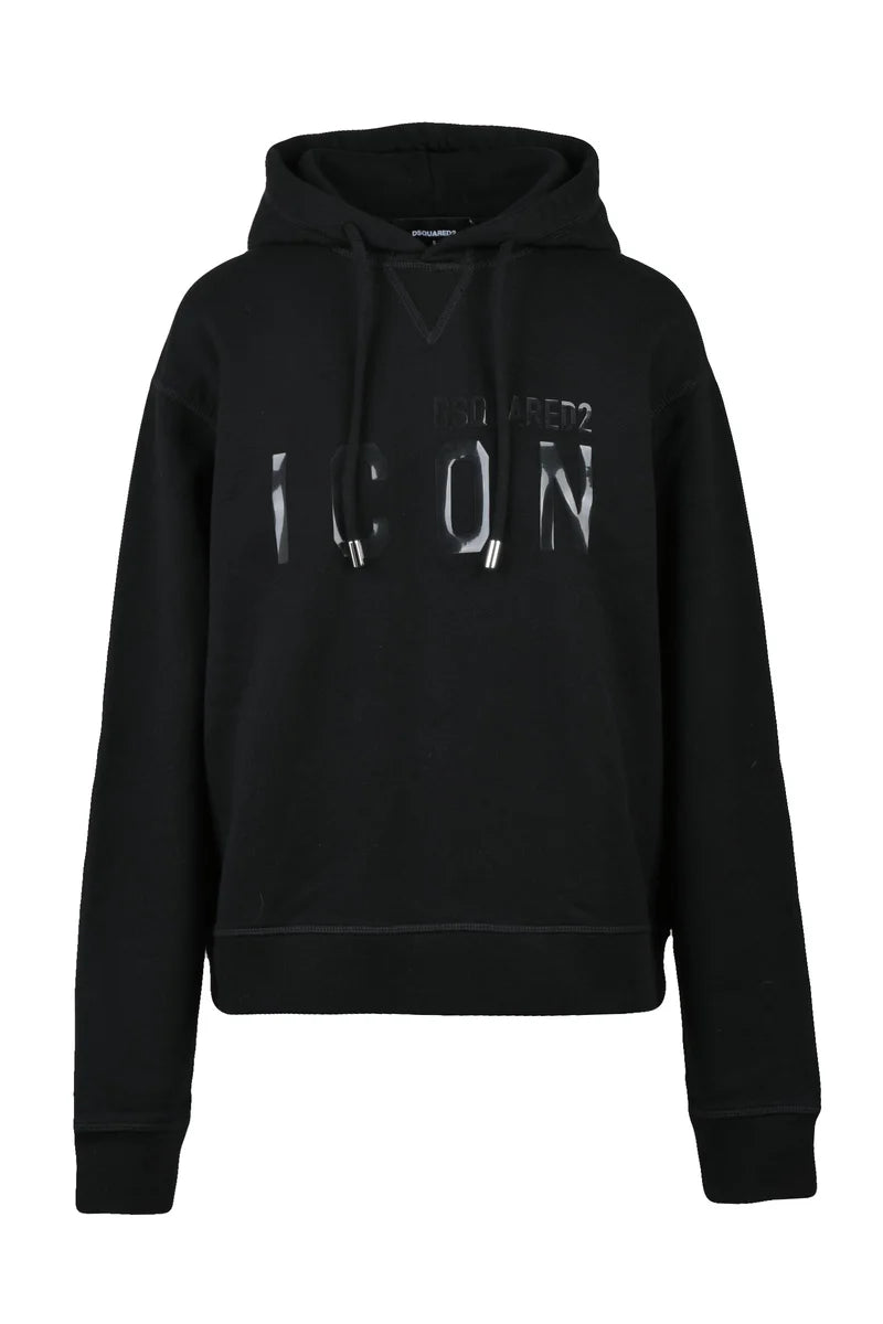 Relaxed-Fit Black Hoodie
