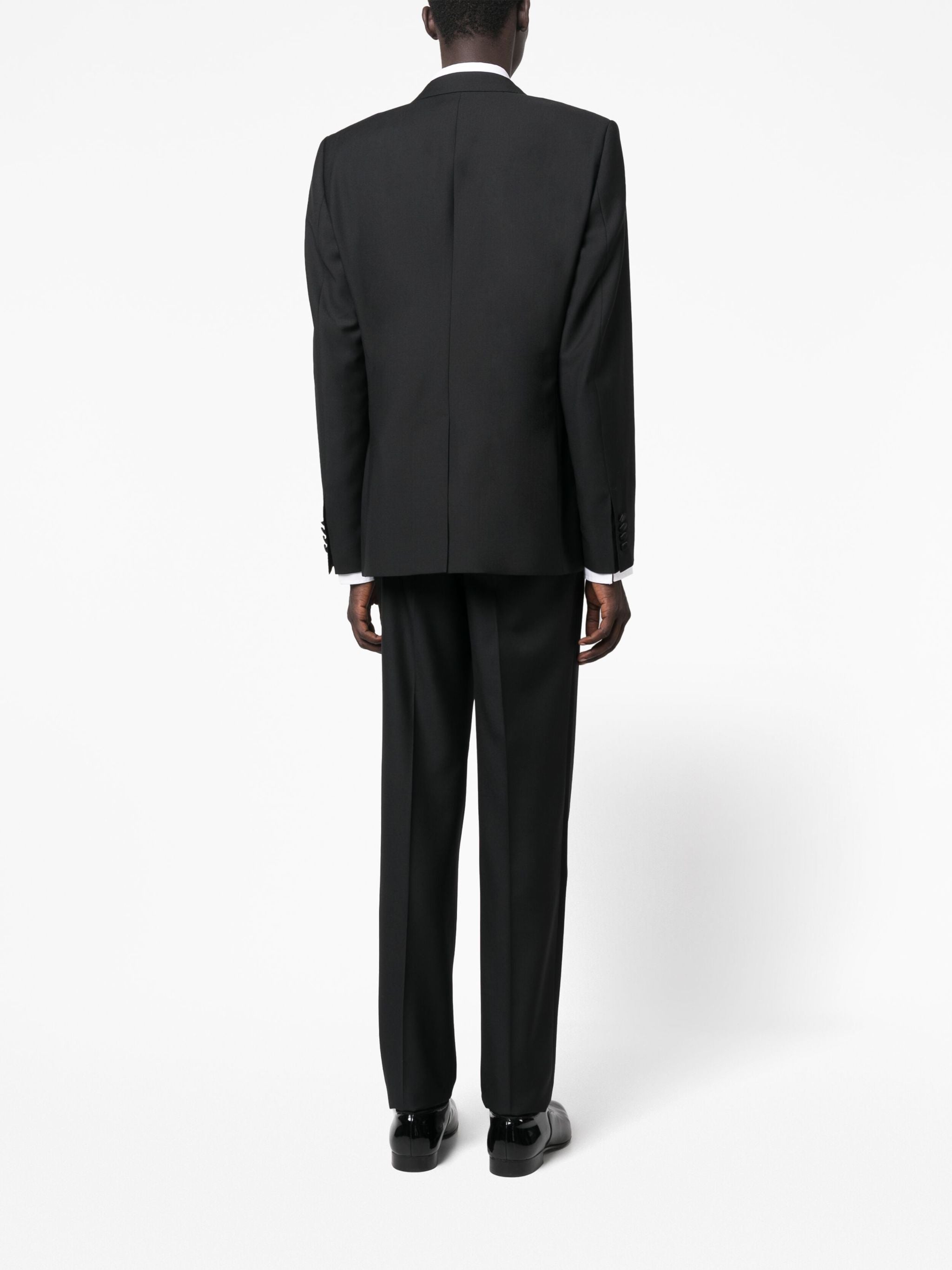 Three-Piece Wool Silk Satin Tuxedo Suit