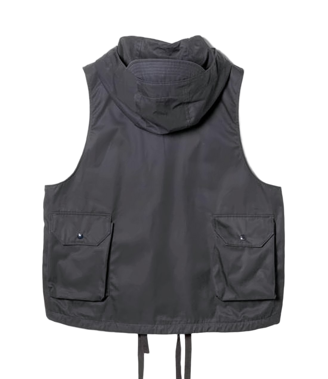 Hooded Cotton Vest with Flap Pockets