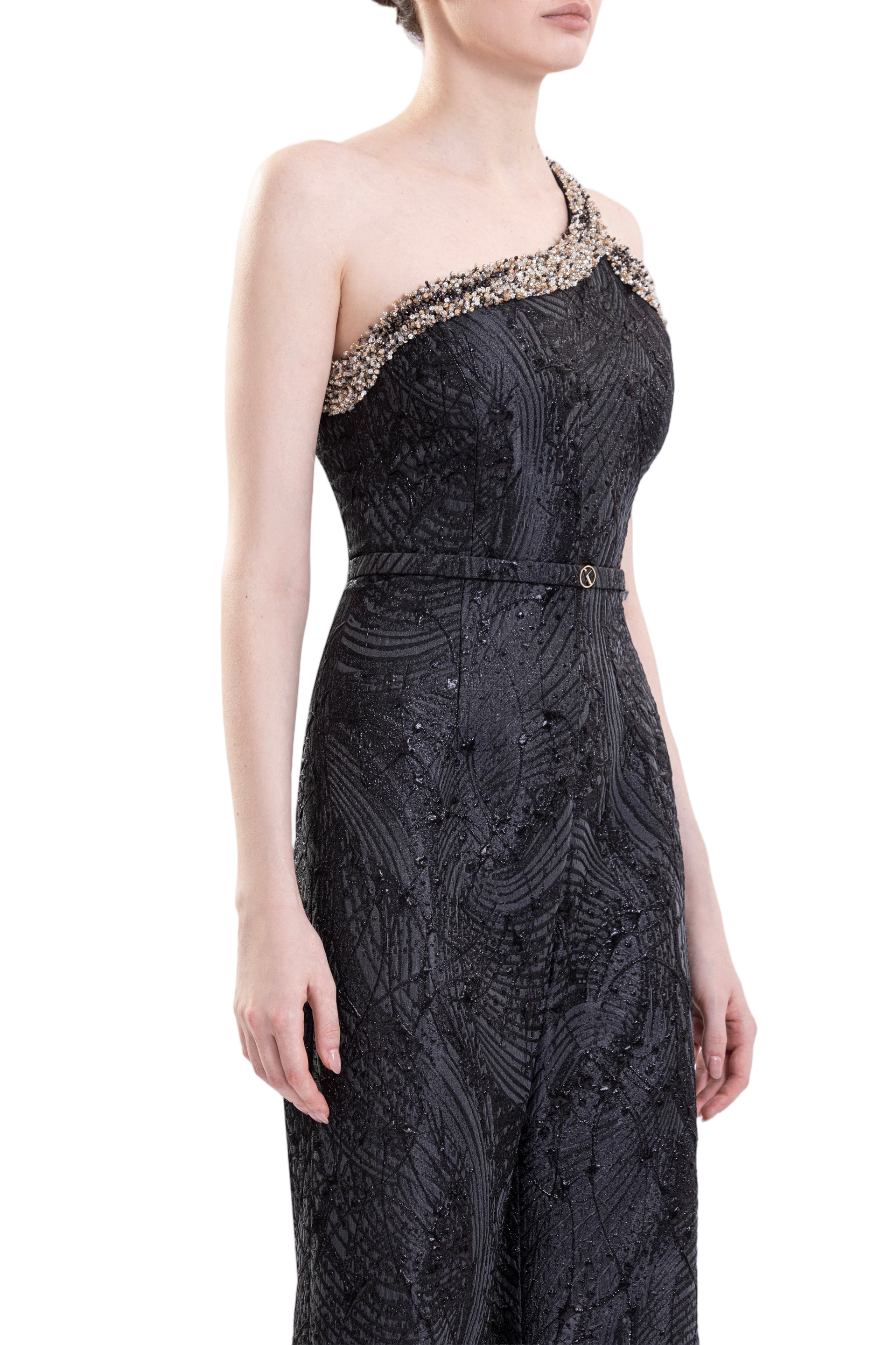 Jumpsuit With Embellished Neckline