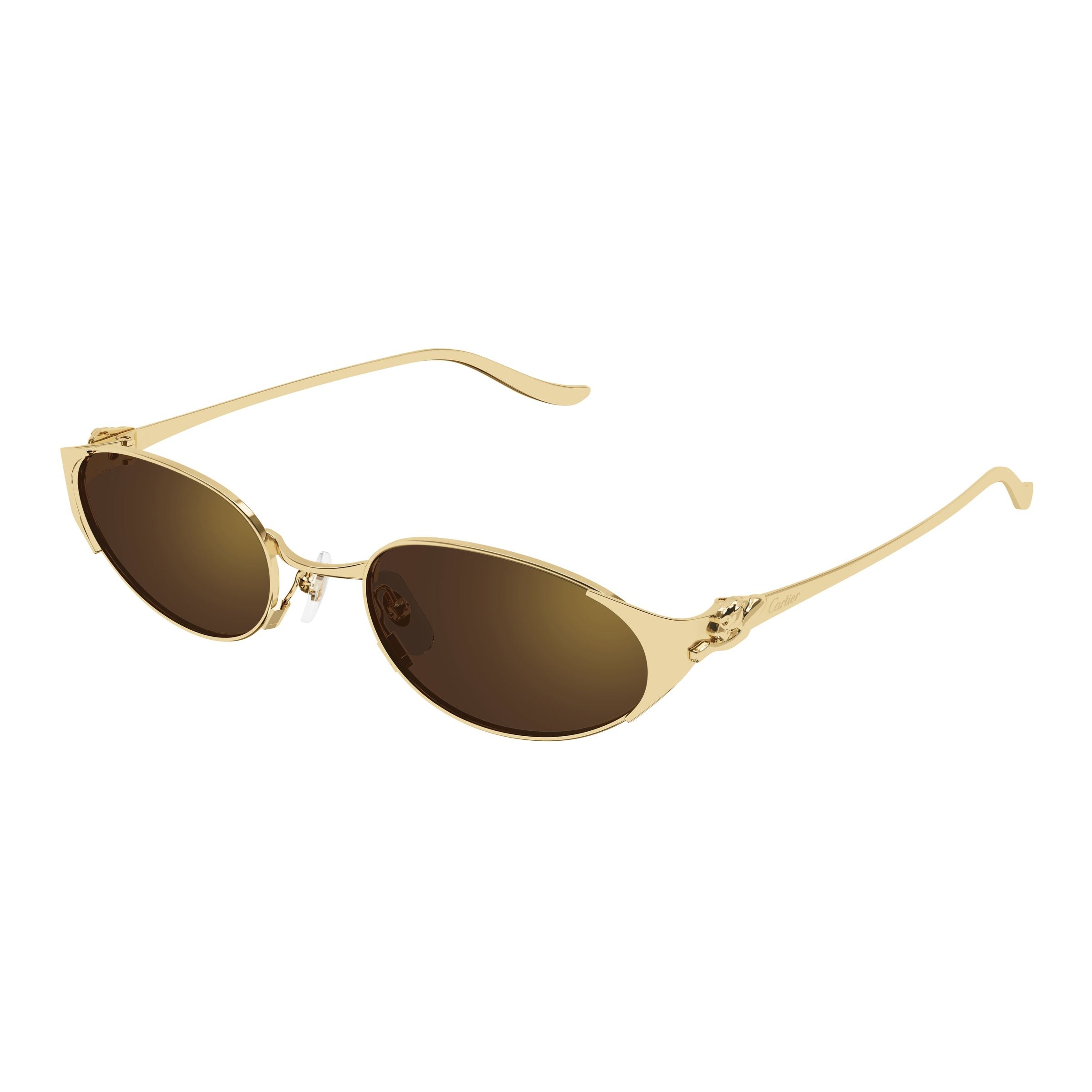 Ct0630s Oval Frame Gold-tone Metal Sunglasses