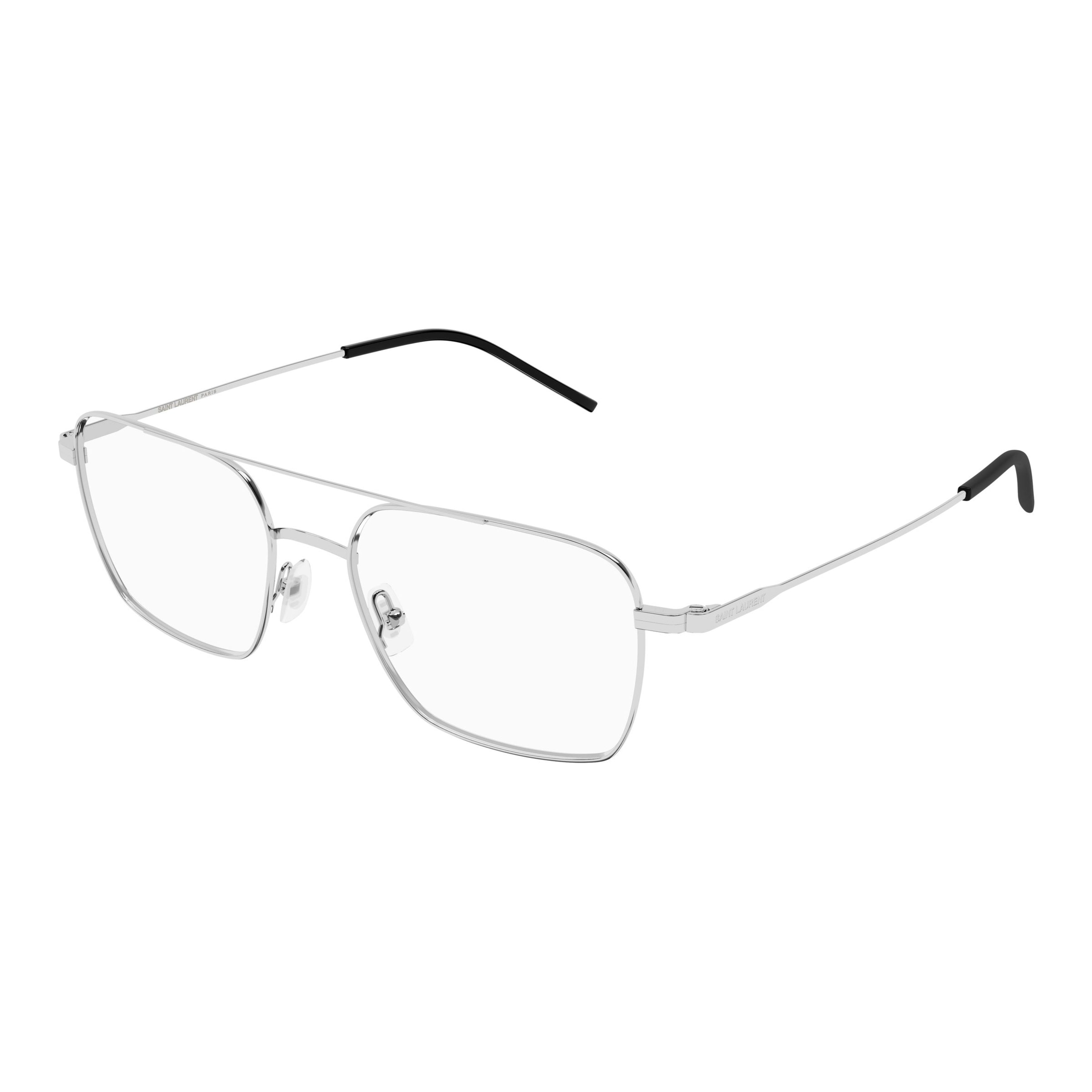 Sl 888 Rectangular Silver-Toned Metal Eyeglasses