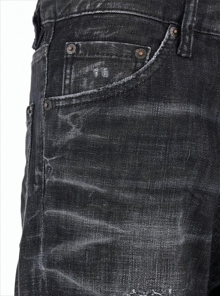 Distressed Slim Fit Denim Pants