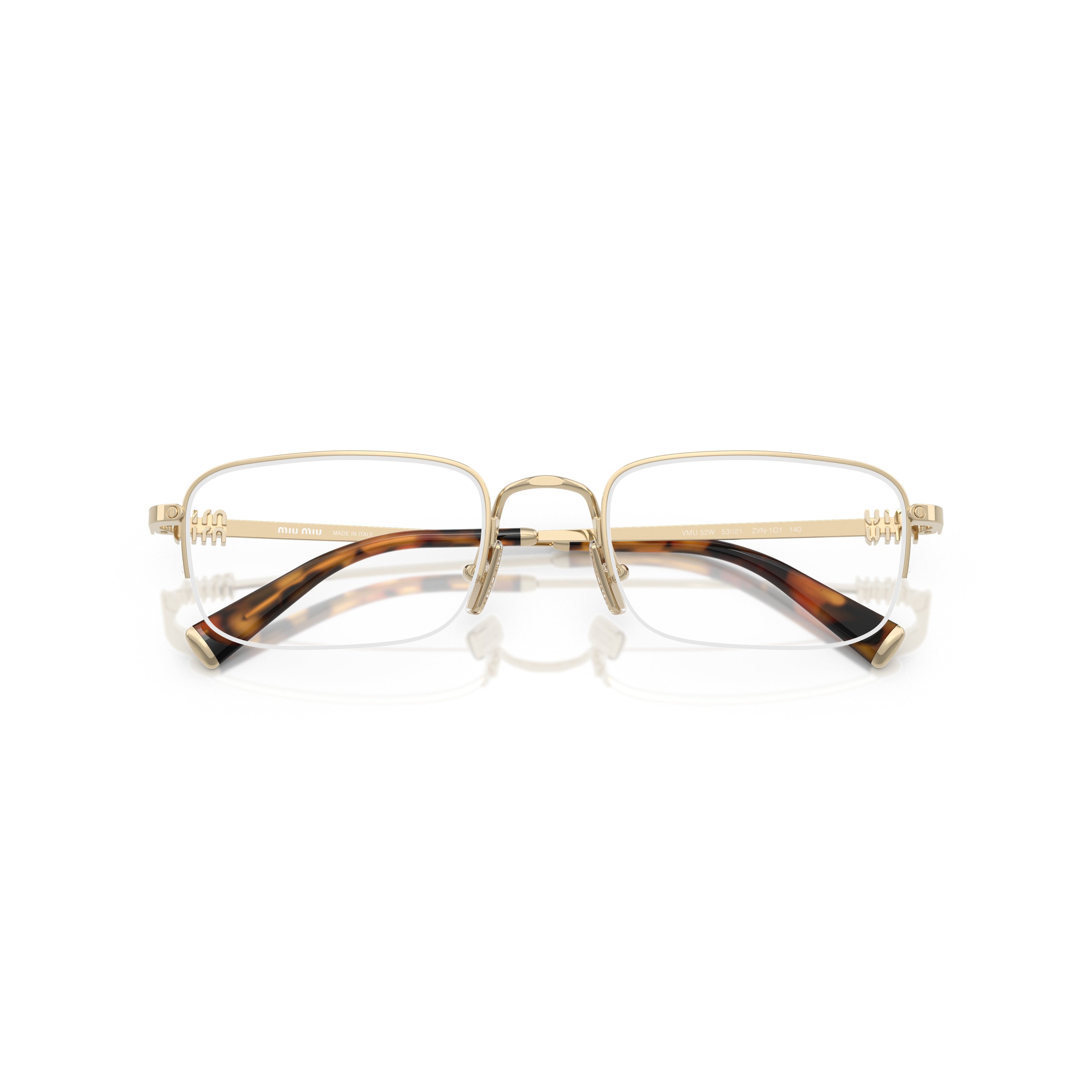 0mu 52wv Rectangular Gold Metal Eyeglasses