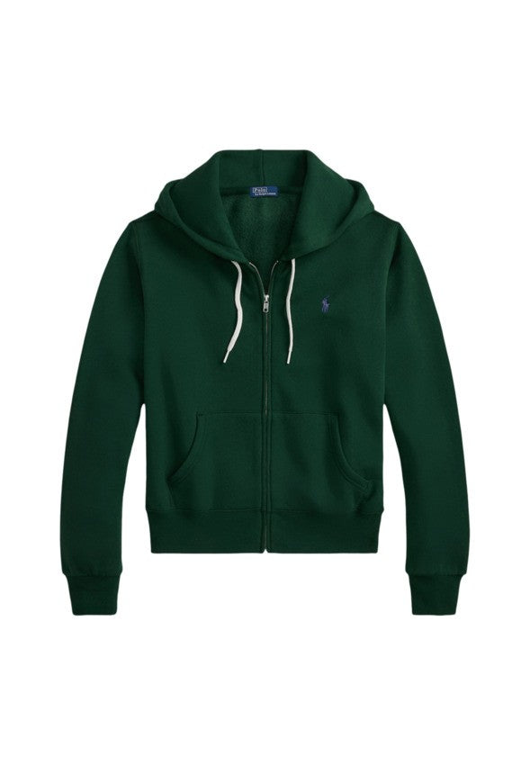 Cropped Zip-Up Hoodie With Drawstring Hood
