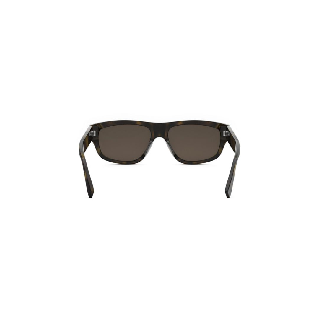 Fe40157i Rectangular Tortoiseshell Acetate Sunglasses