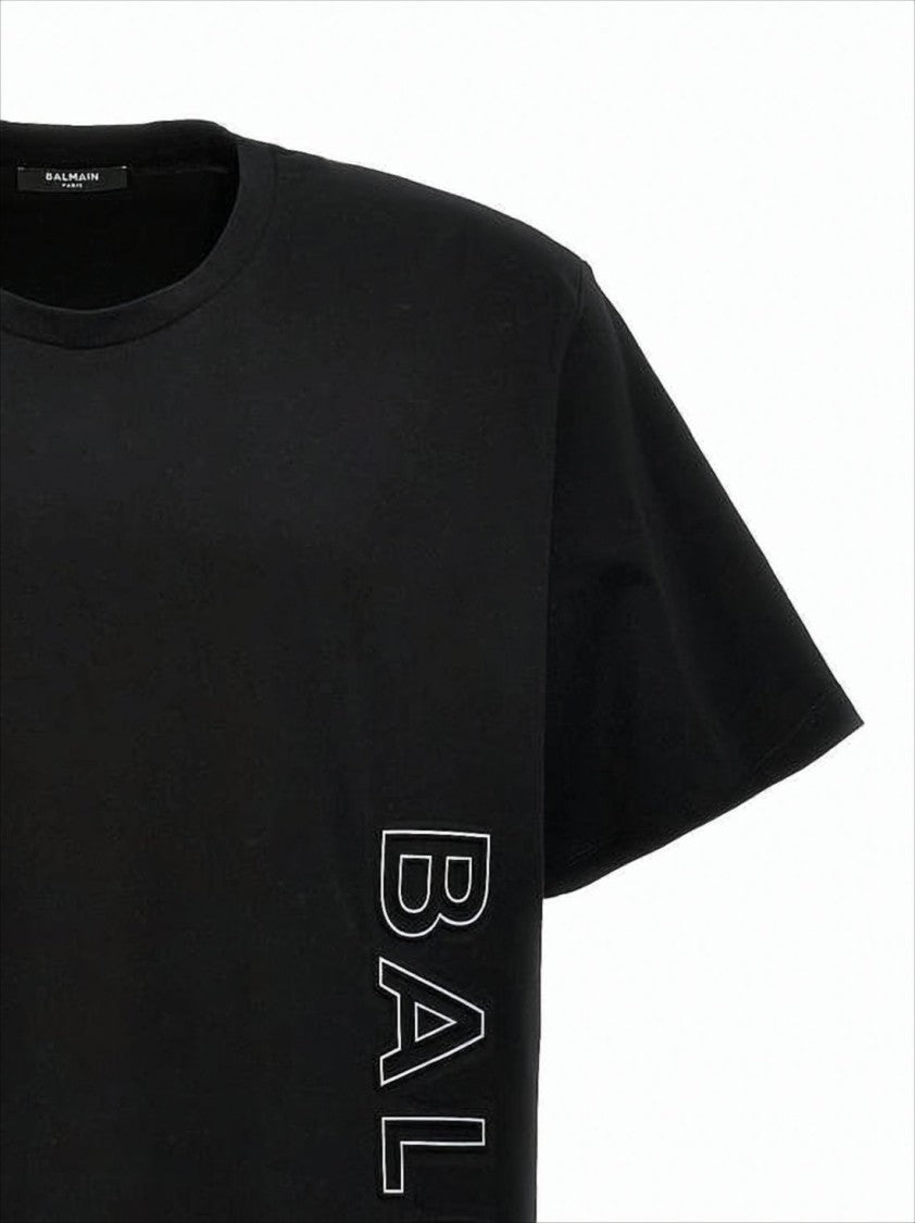 Relaxed Fit Black T-Shirt with Bold Logo Print