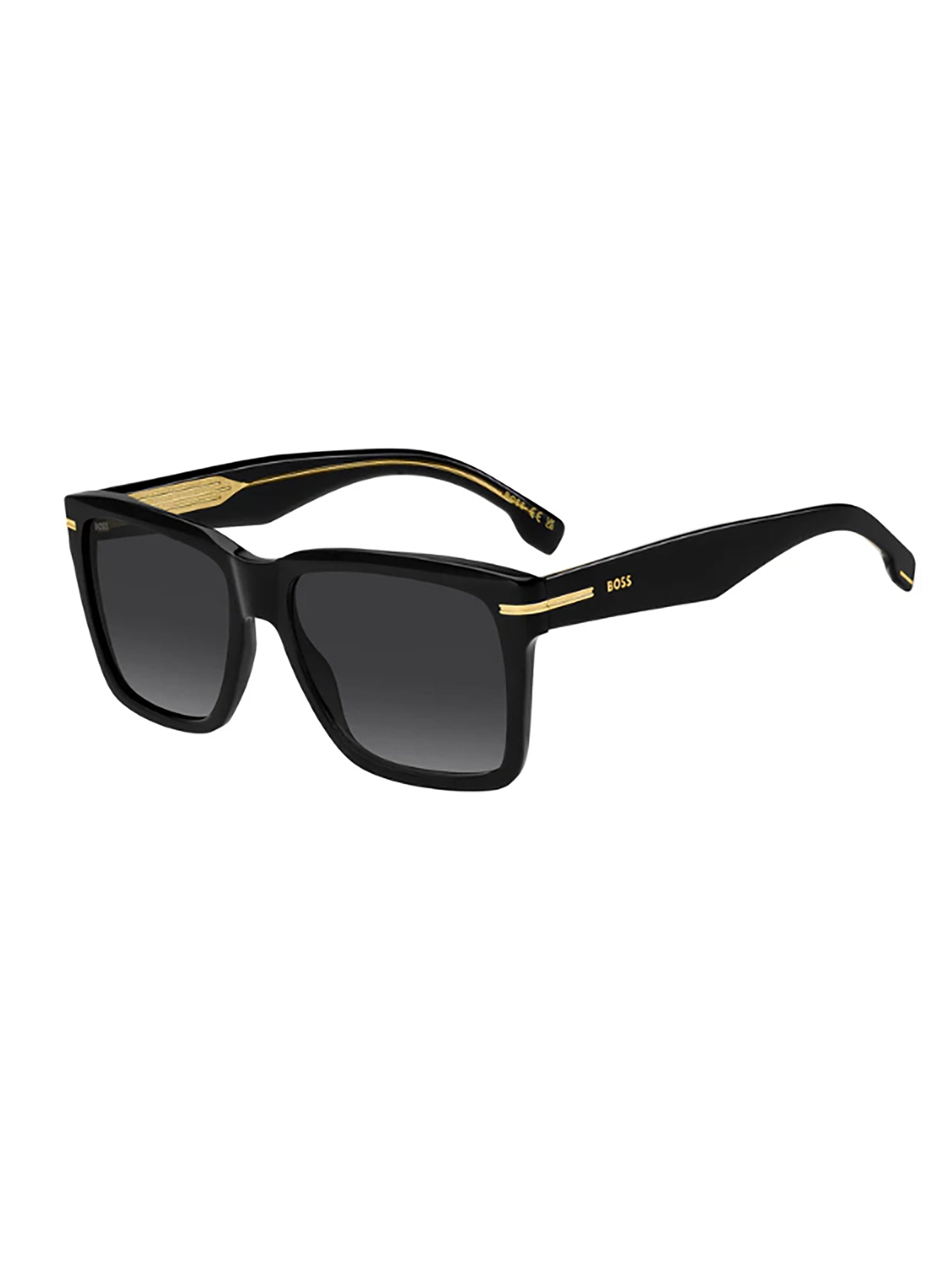 Bold Square Frame Sunglasses with Gold Accents