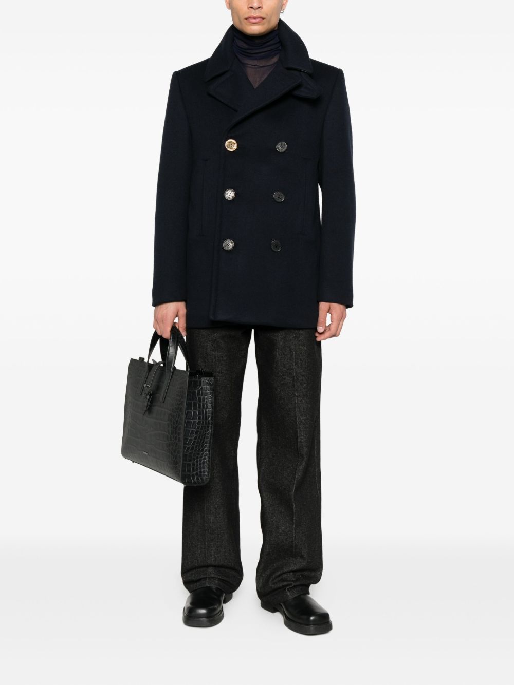 Dark Blue Wool Peacoat