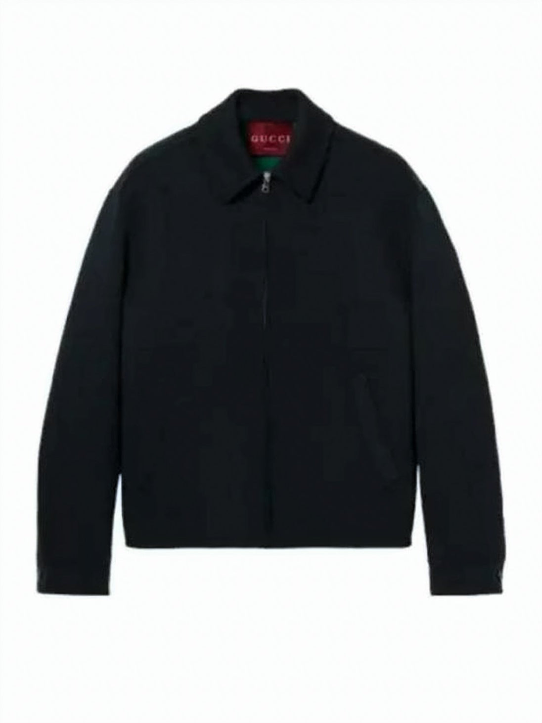 Classic Black Wool Bomber Jacket