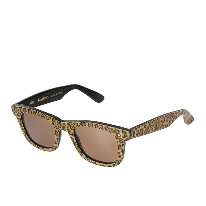 Solemio Bold Leopard Print Rectangular Sunglasses