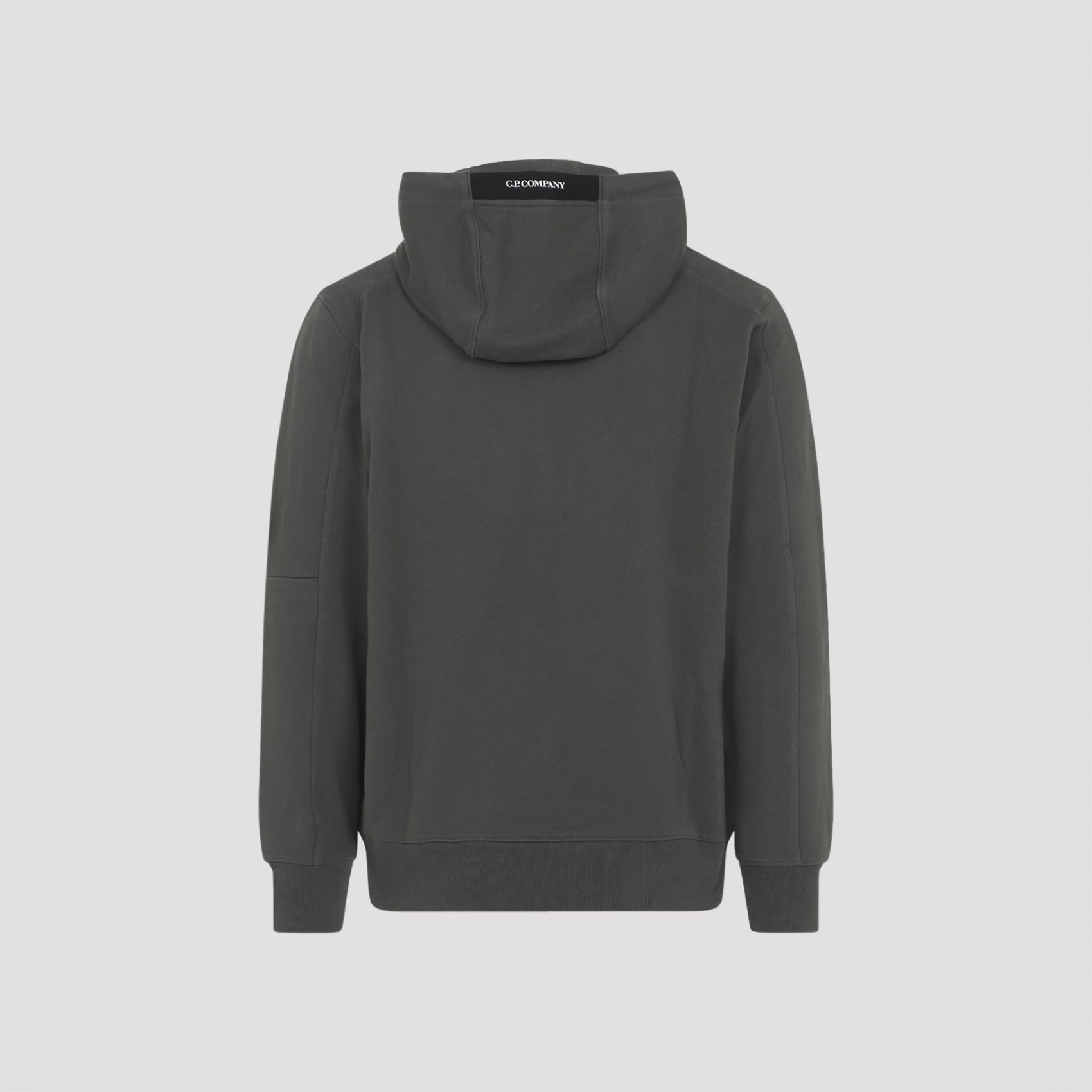 Casual Grey Cotton Hoodie With Functional Design
