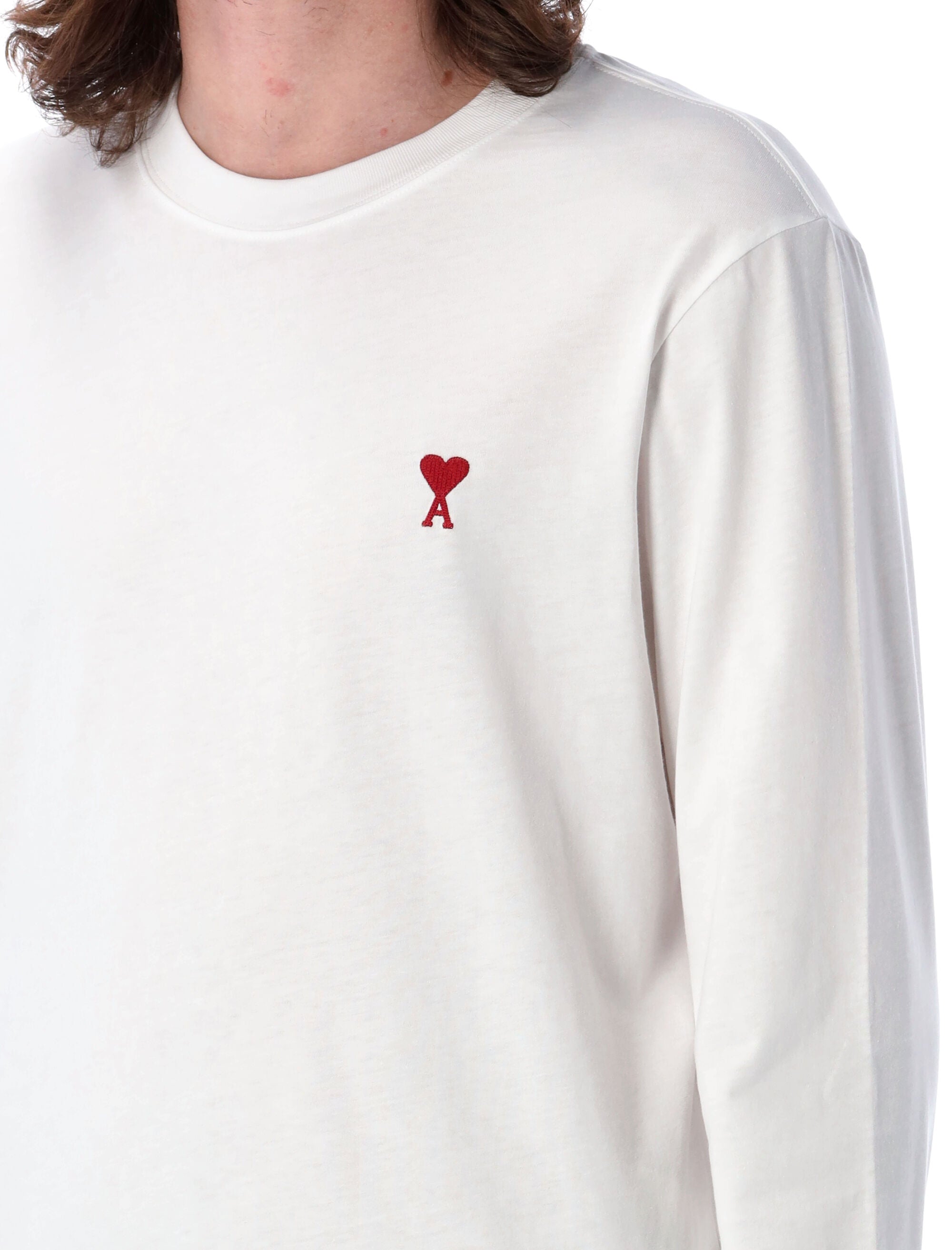 Long-Sleeve T-Shirt with Ribbed Neckline