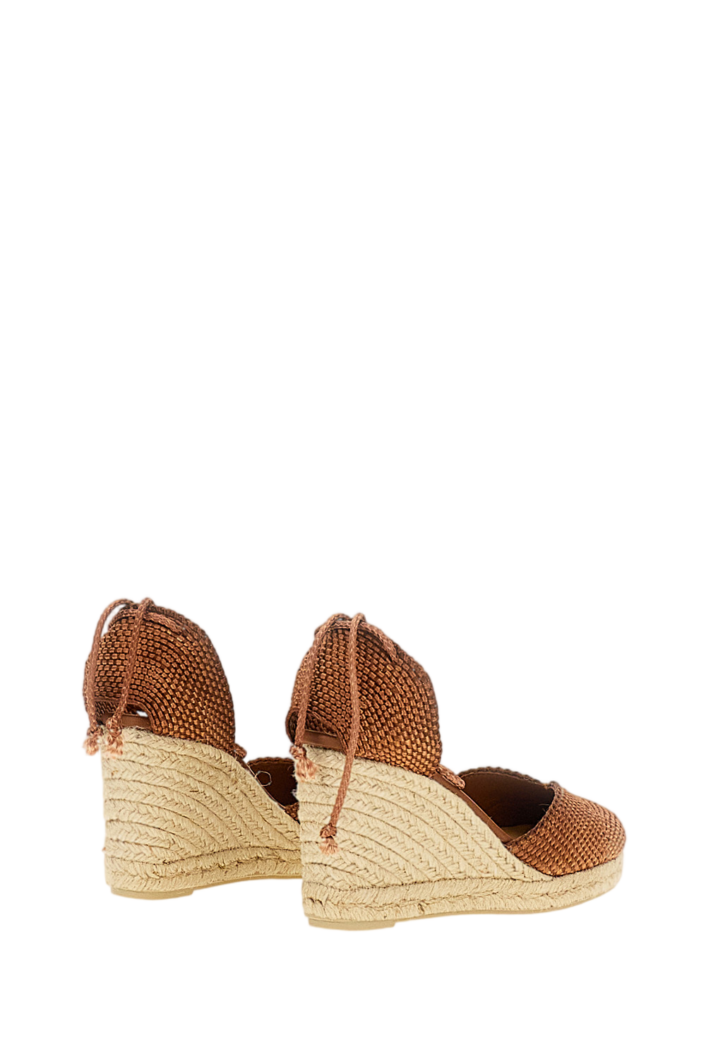 Brown Cora Raffia Wedge Sandals