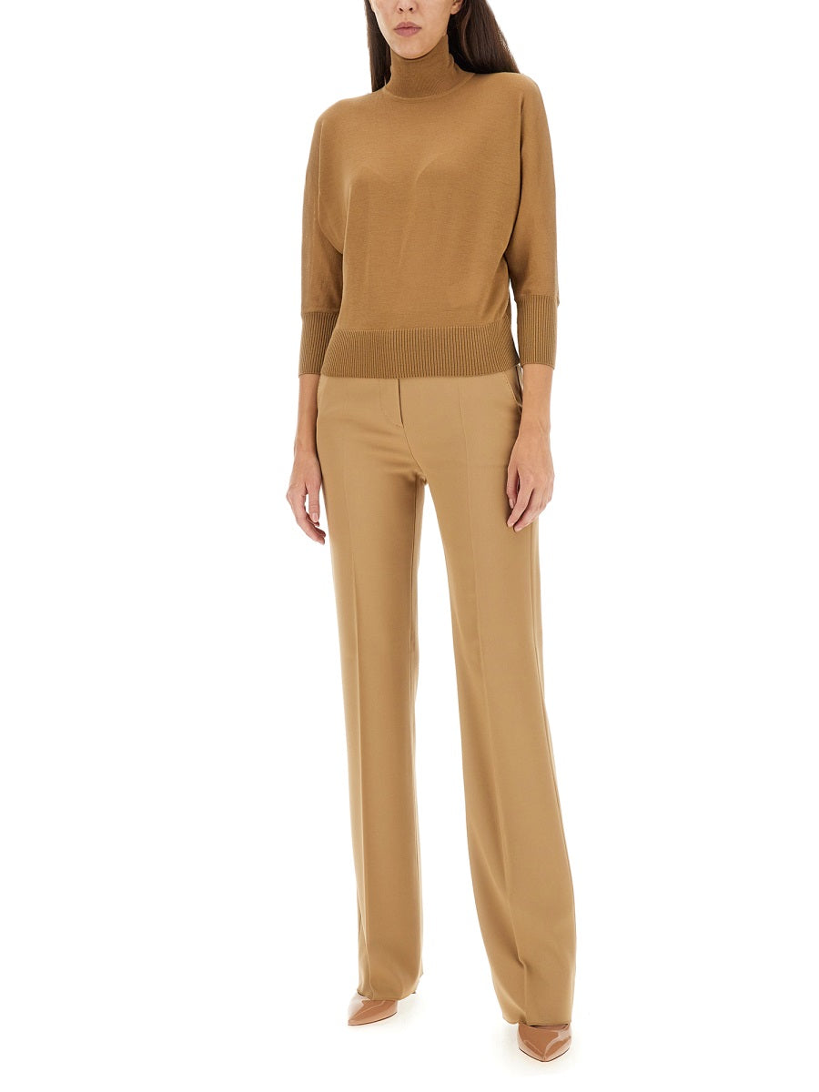 High Neck Virgin Wool Sweater with Regular Fit