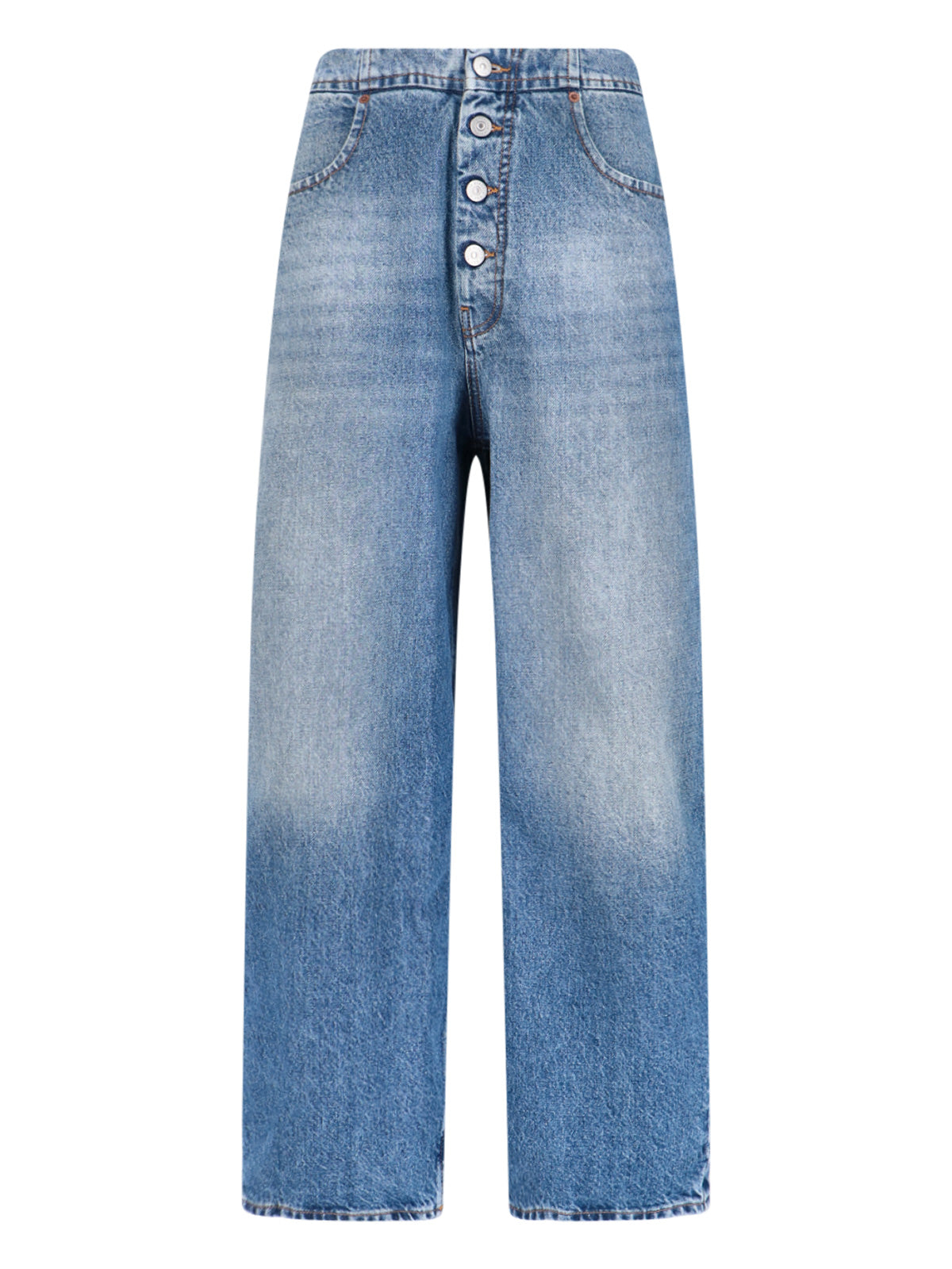 Light Blue Straight-Leg Denim Jeans