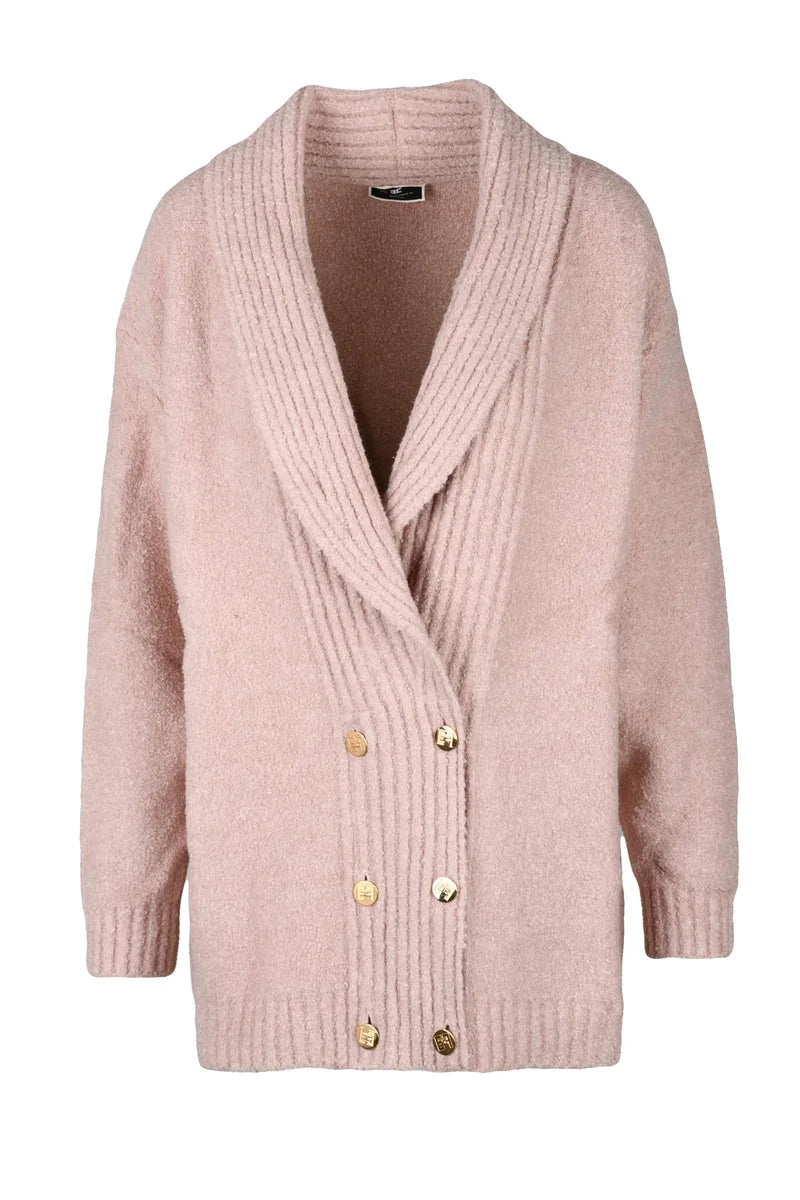 Cotton Stretch Cardigan - Old Rose