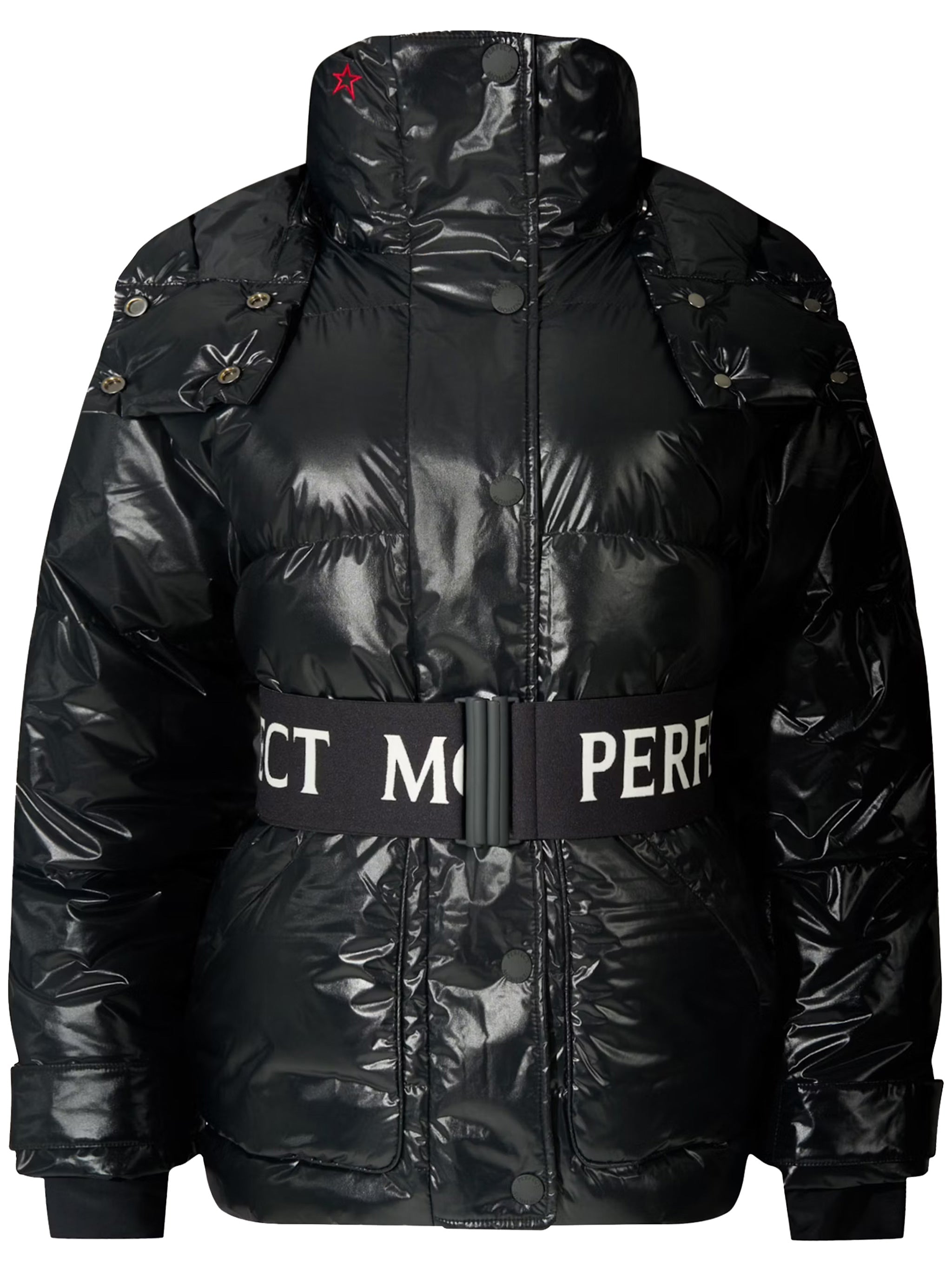 Black Cortina Ski Glossy Puffer Parka