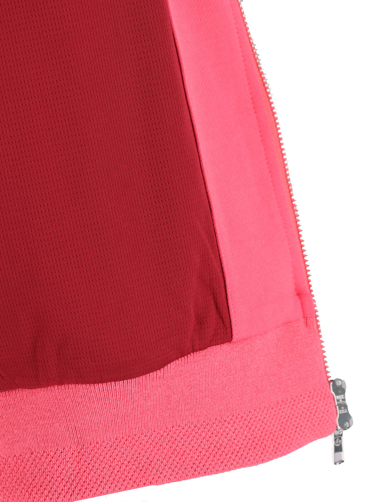 Pink Knit Stand-Up Collar Sporty Sweater